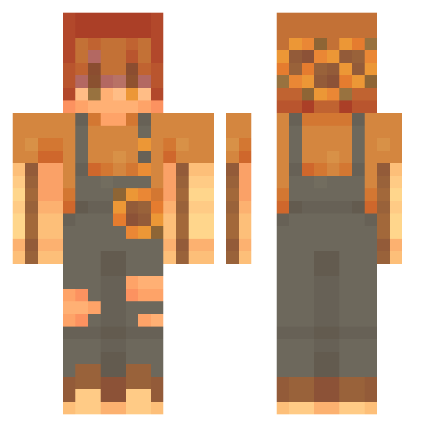 Mwah14 Minecraft skin, front and back view