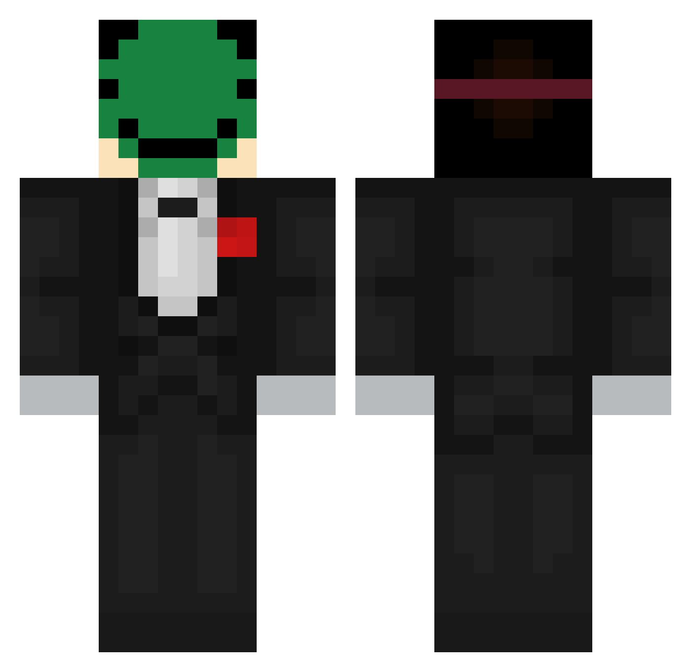 Unpoised Minecraft skin, front and back view
