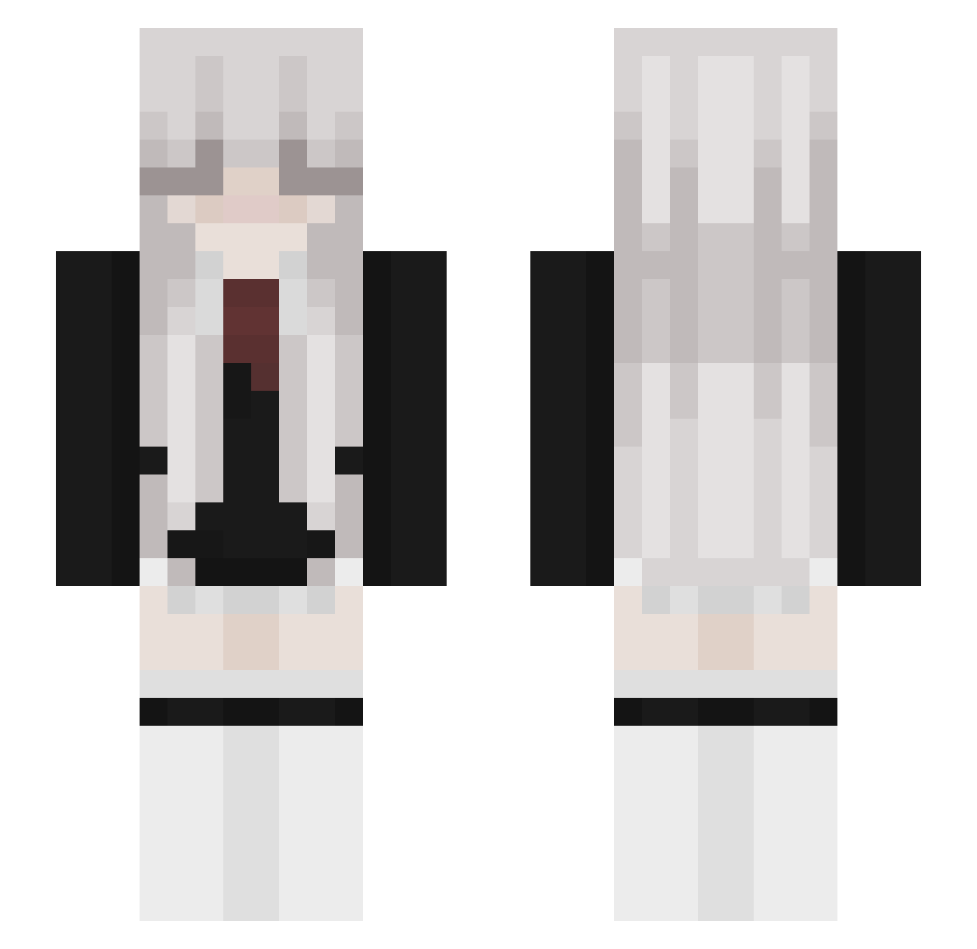 y6on Minecraft skin, front and back view