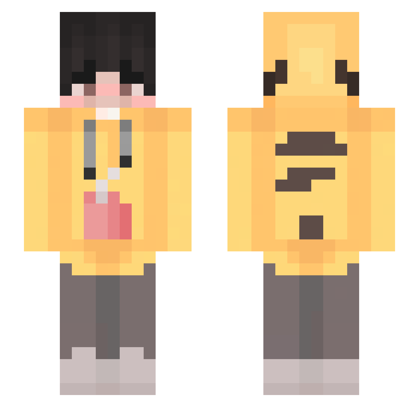 1nkow Minecraft skin, front and back view
