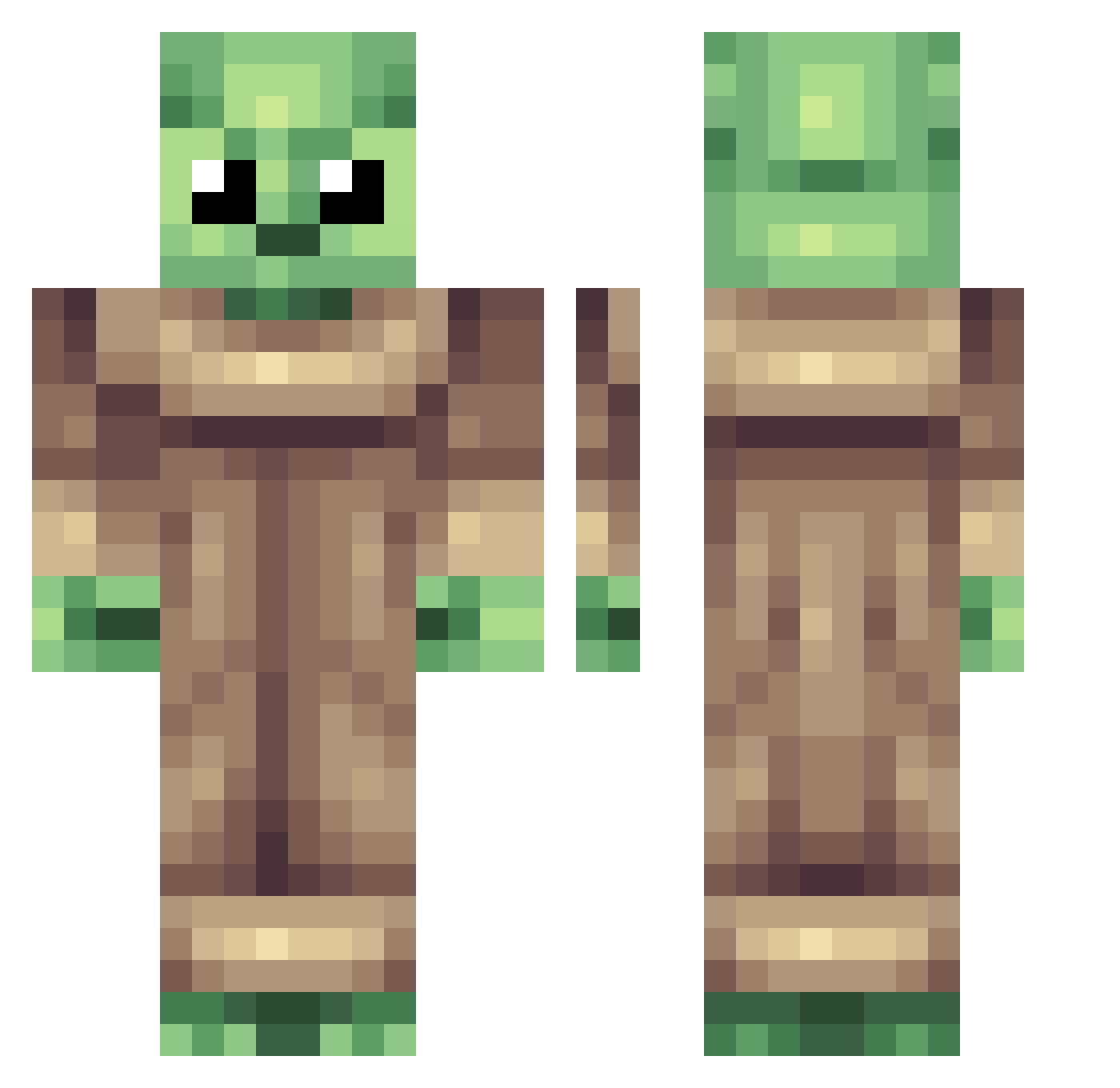 Nitrokeke Minecraft skin, front and back view
