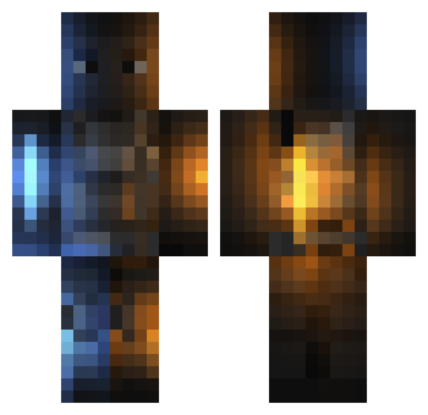 Joshuadash Minecraft skin, front and back view