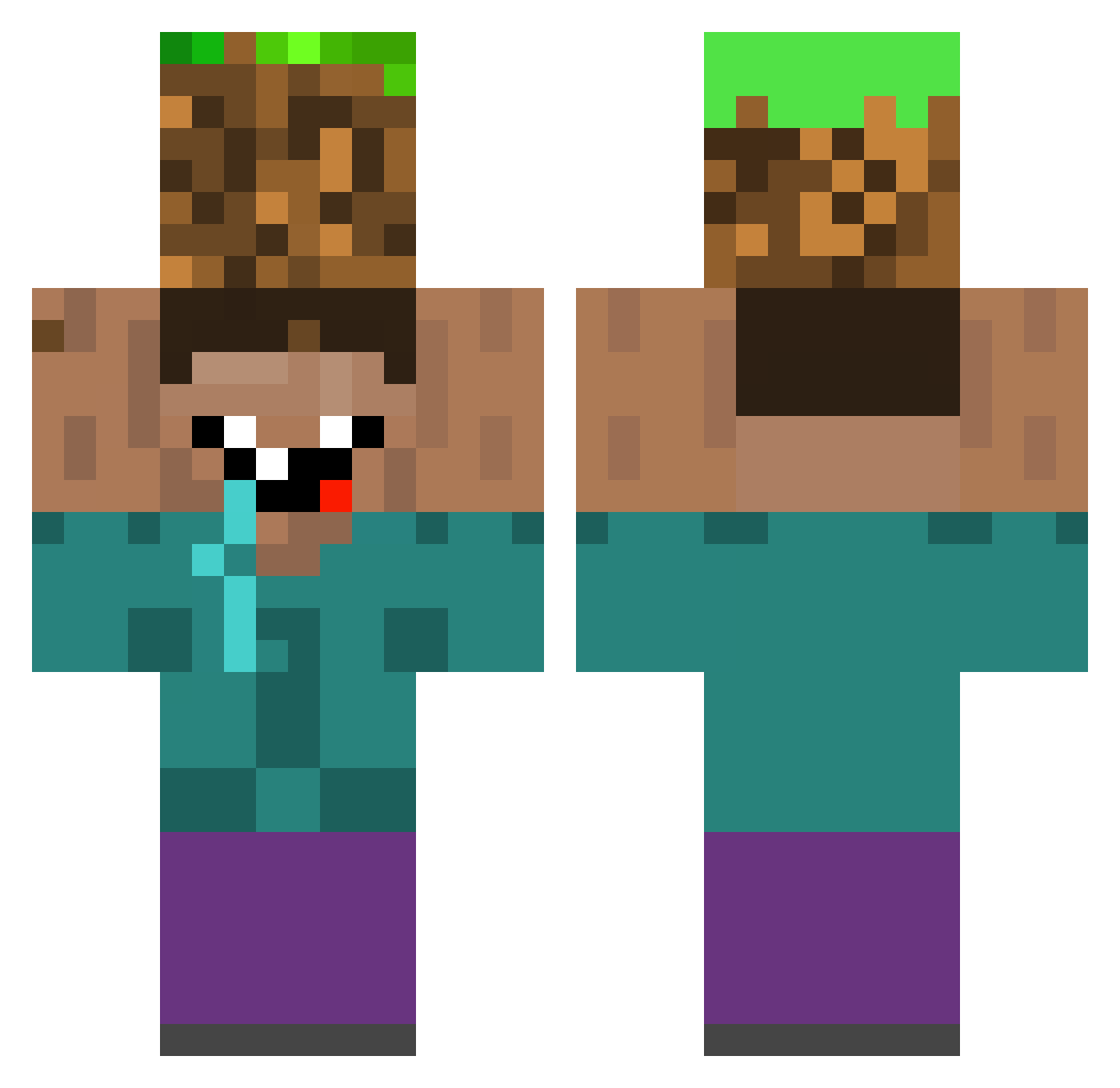 Jesus_Driftus Minecraft skin, front and back view