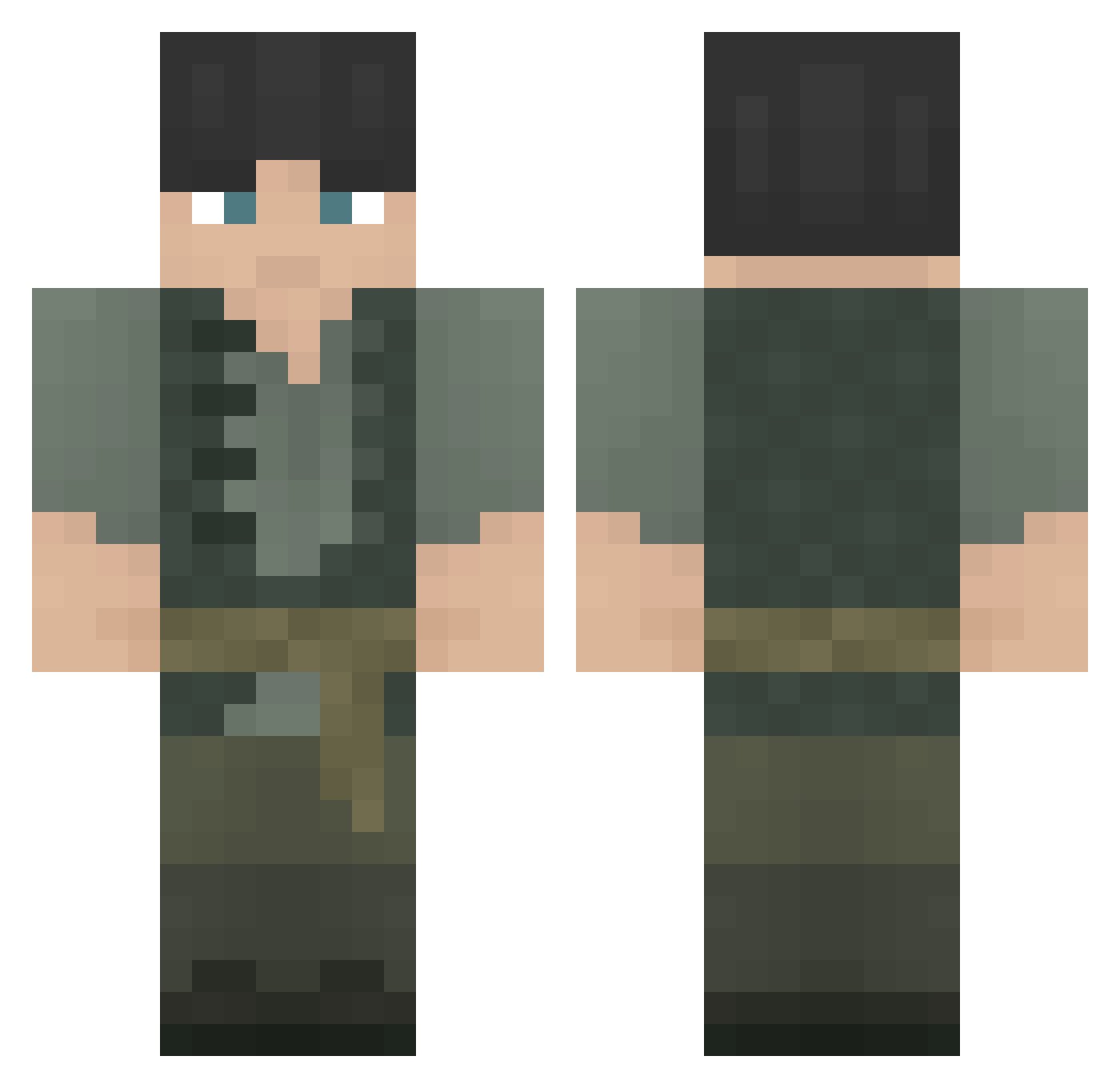 dawgamo Minecraft skin, front and back view