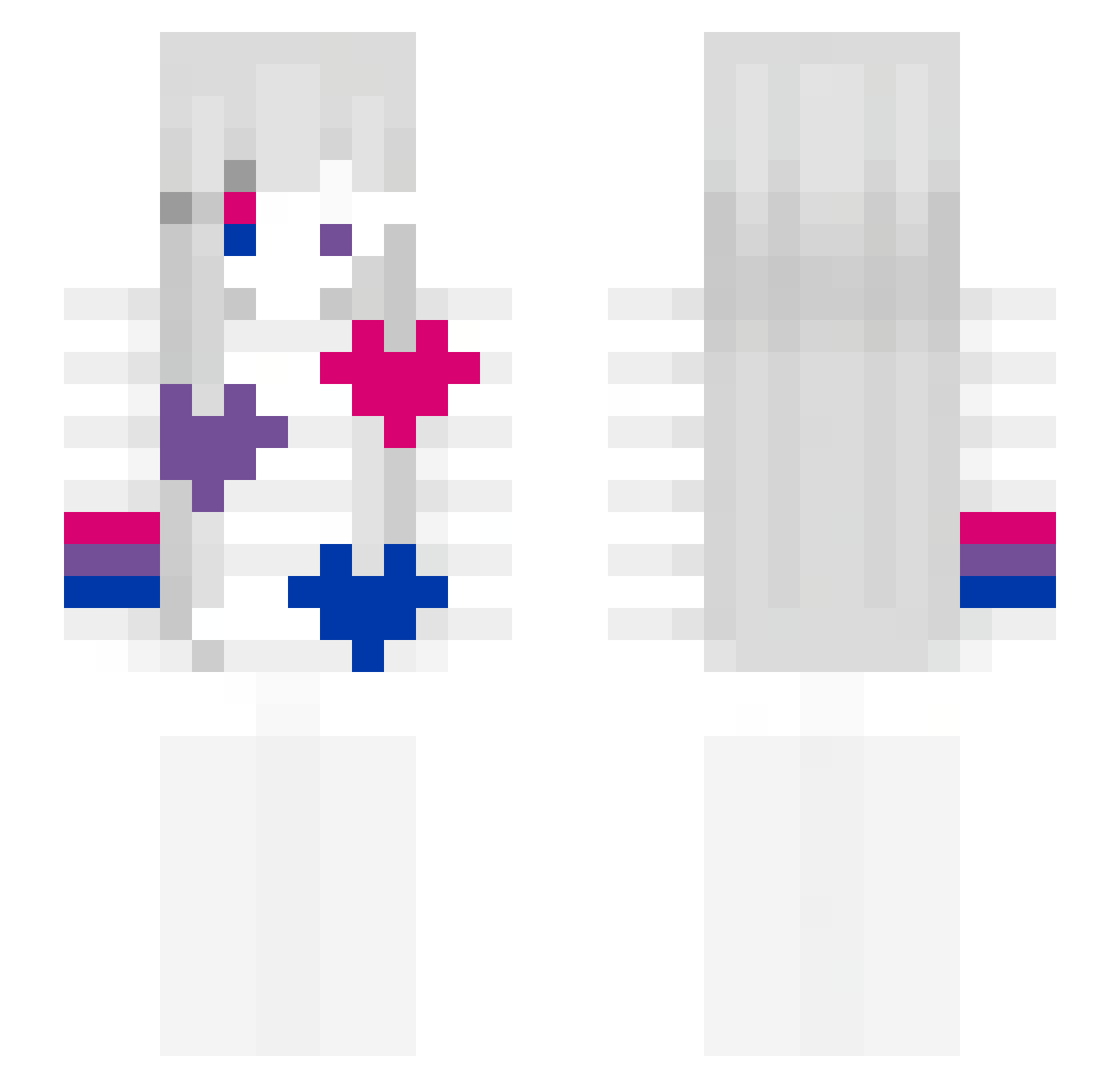 CutieSad Minecraft skin, front and back view