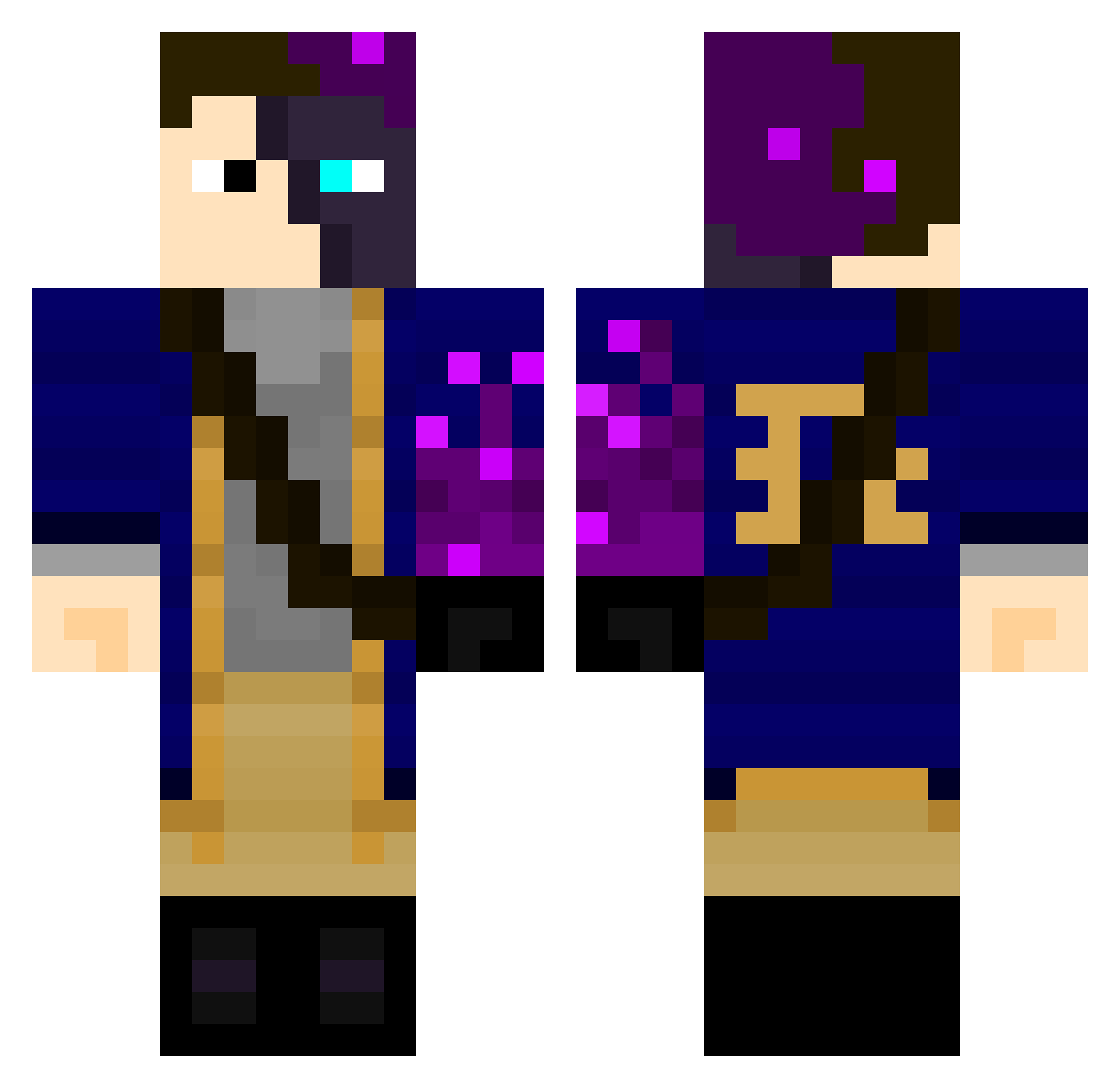 Xxjuicew17 Minecraft skin, front and back view