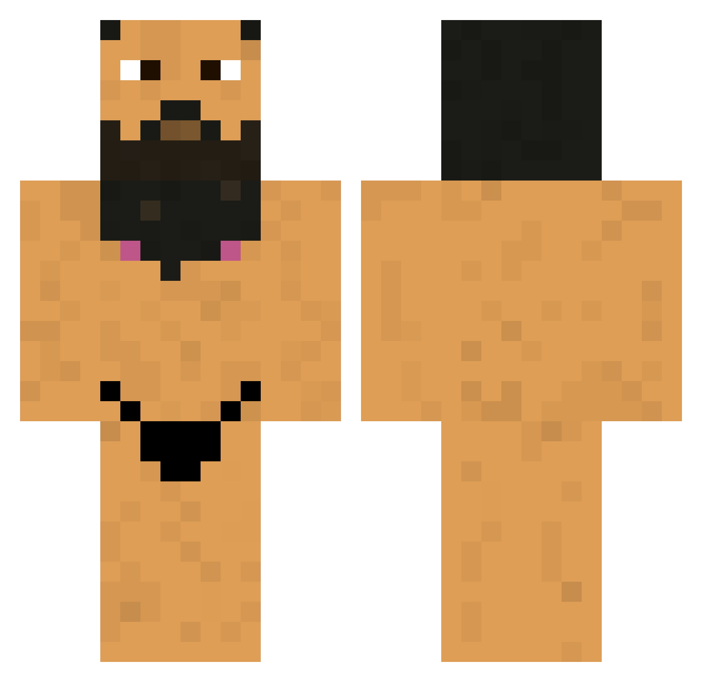 J0kaC Minecraft skin, front and back view