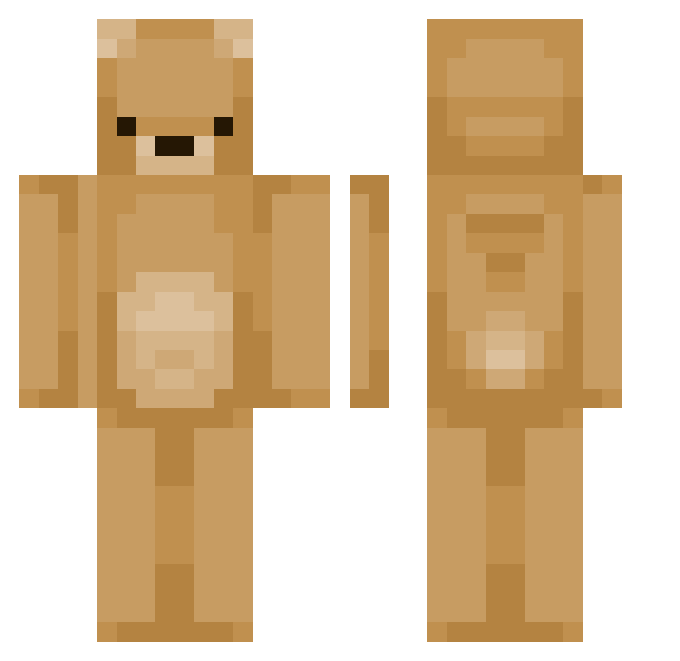 Kermik Minecraft skin, front and back view