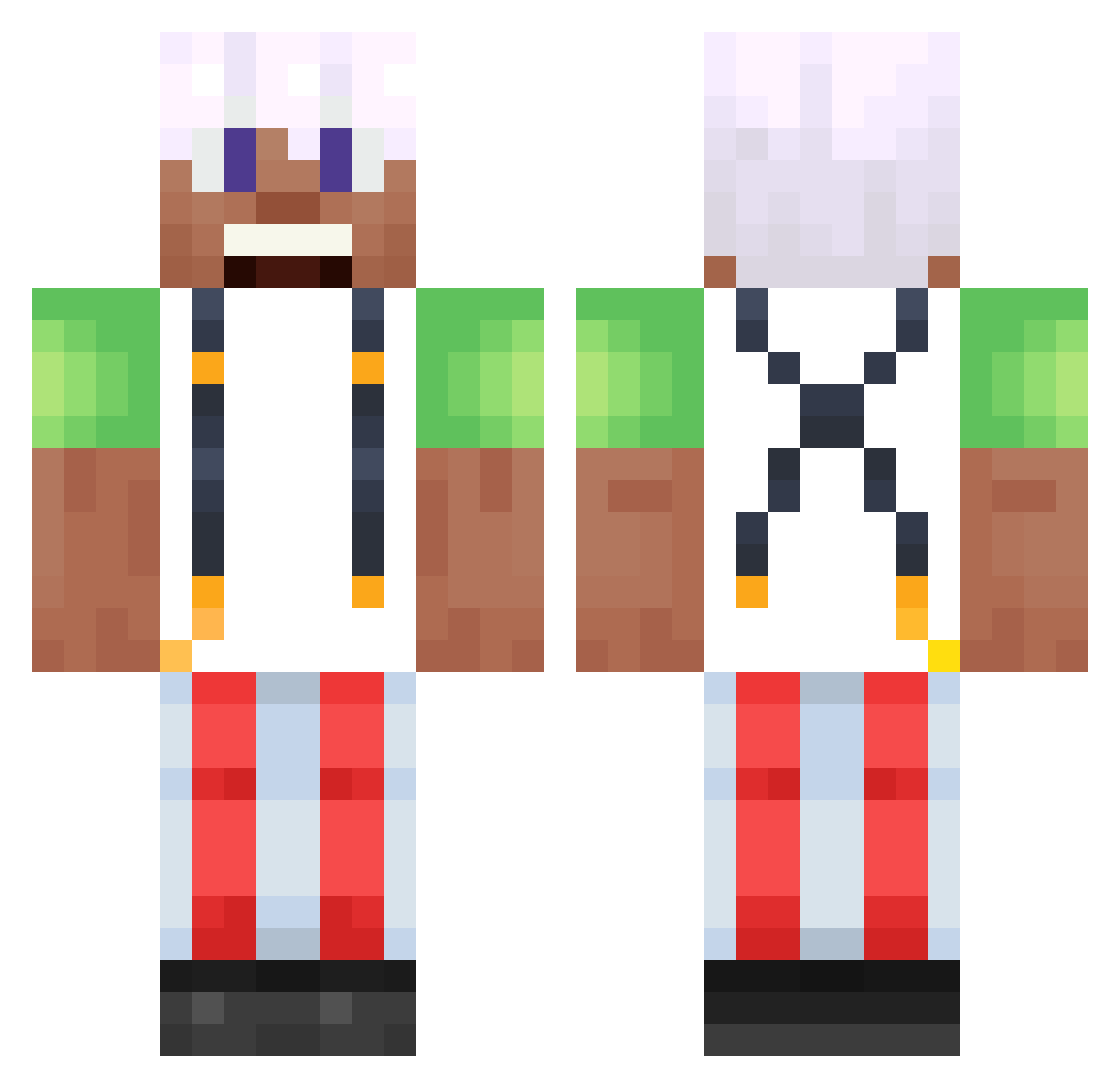 LEATHER_LEGGINGS Minecraft skin, front and back view