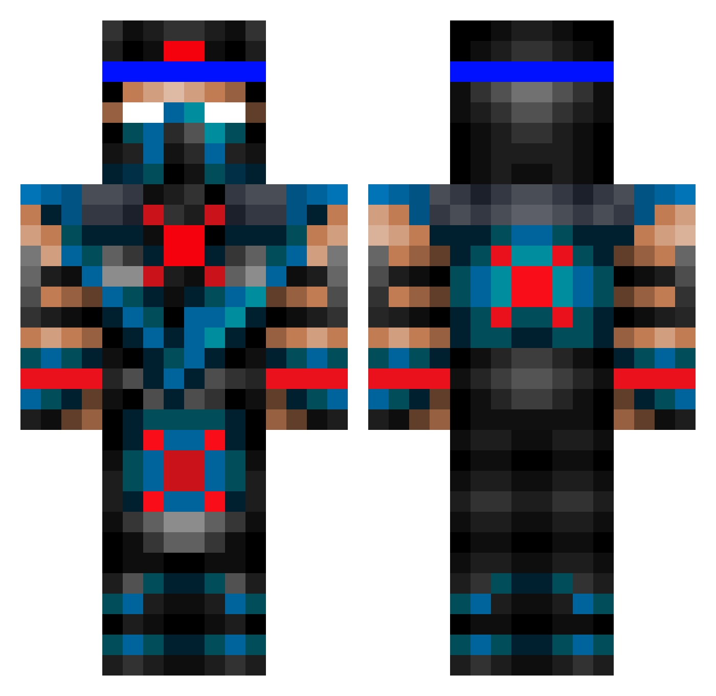 Molteni Minecraft skin, front and back view