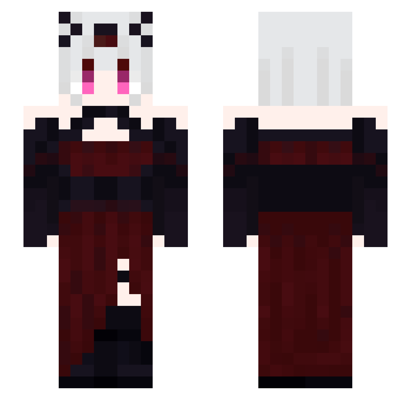 ShiroKuro02 Minecraft skin, front and back view