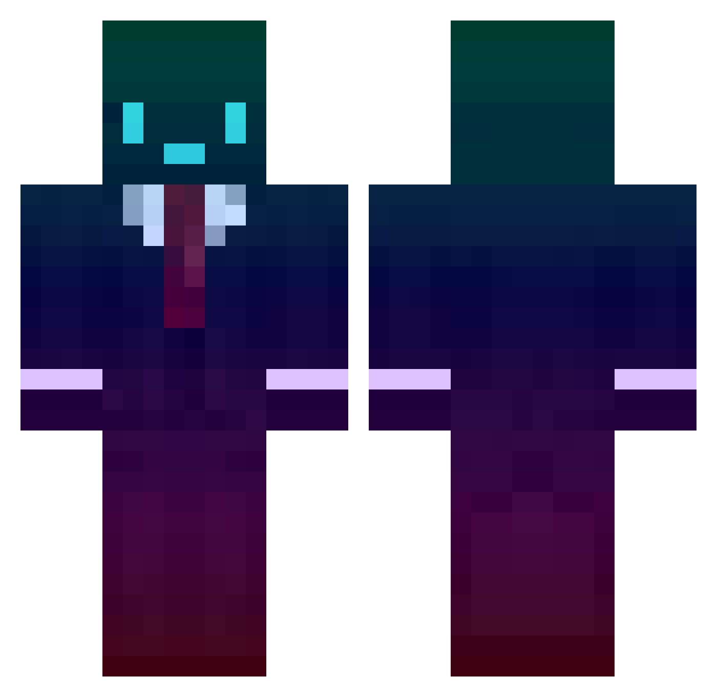Dinnie Minecraft skin, front and back view