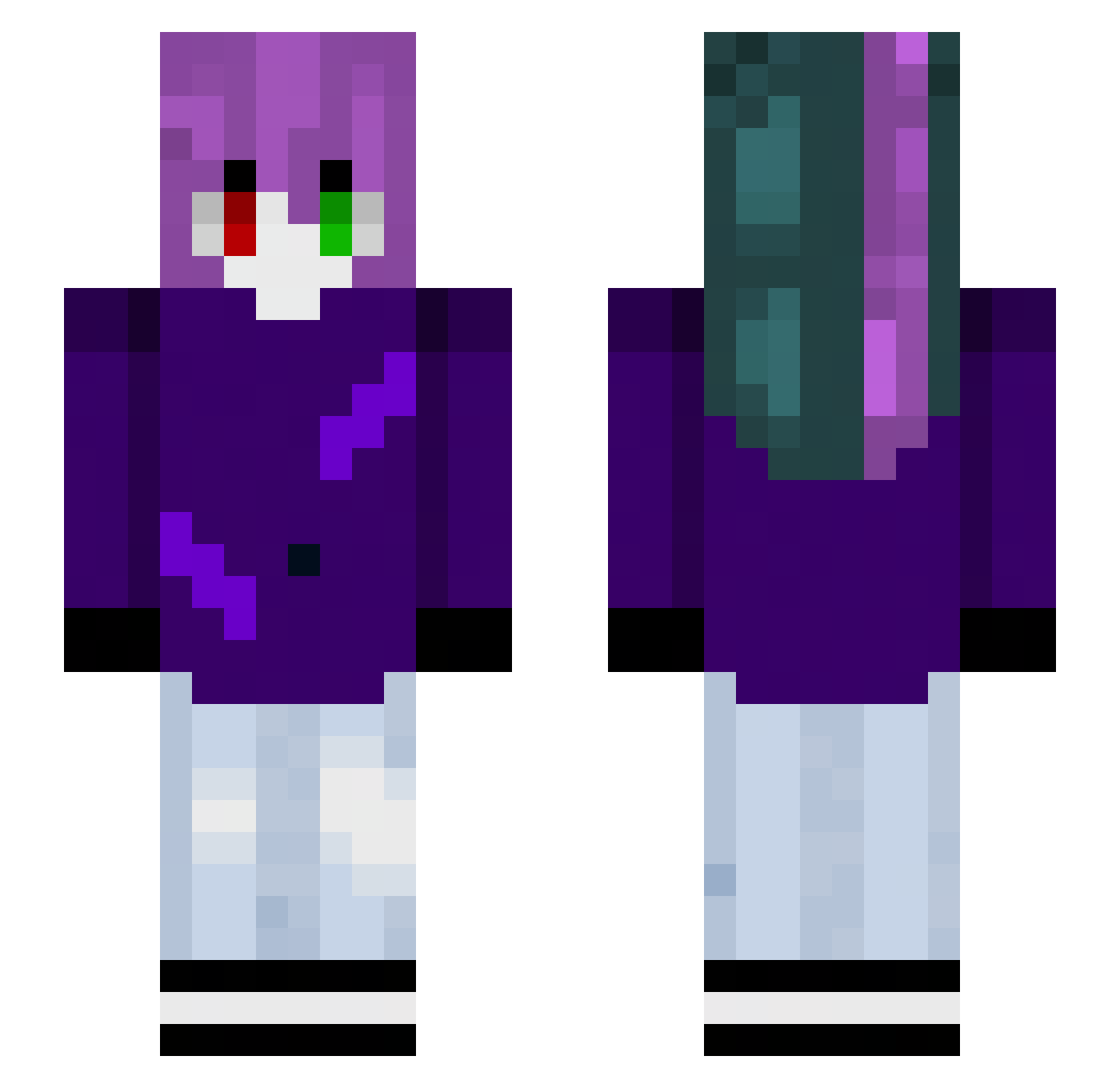 SamiMac09 Minecraft skin, front and back view