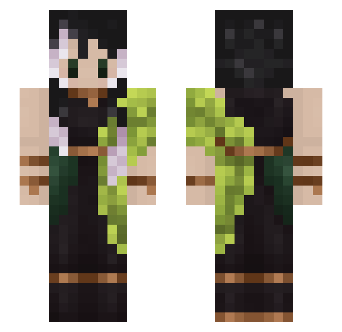 KellofBones Minecraft skin, front and back view