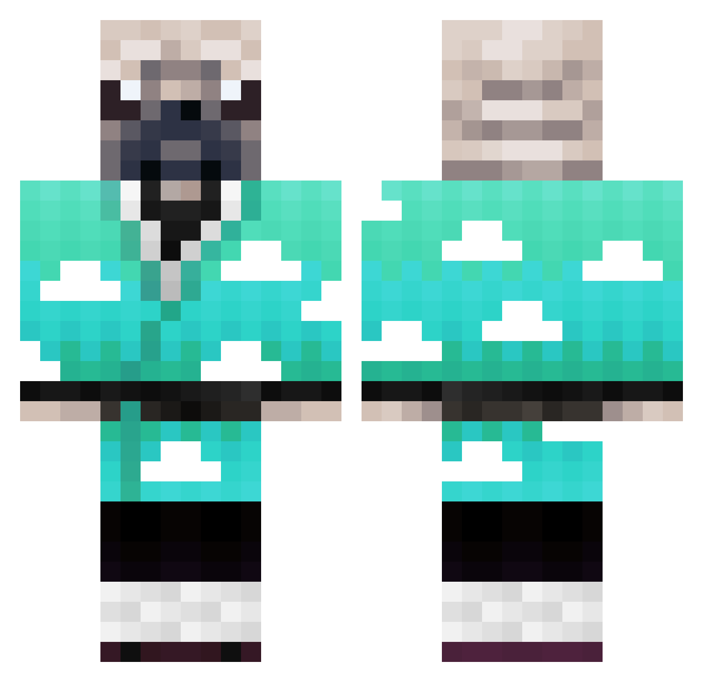 Loquato Minecraft skin, front and back view