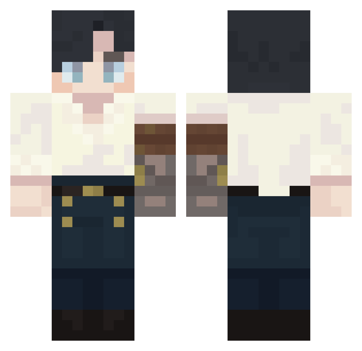 21Misfortunes Minecraft skin, front and back view
