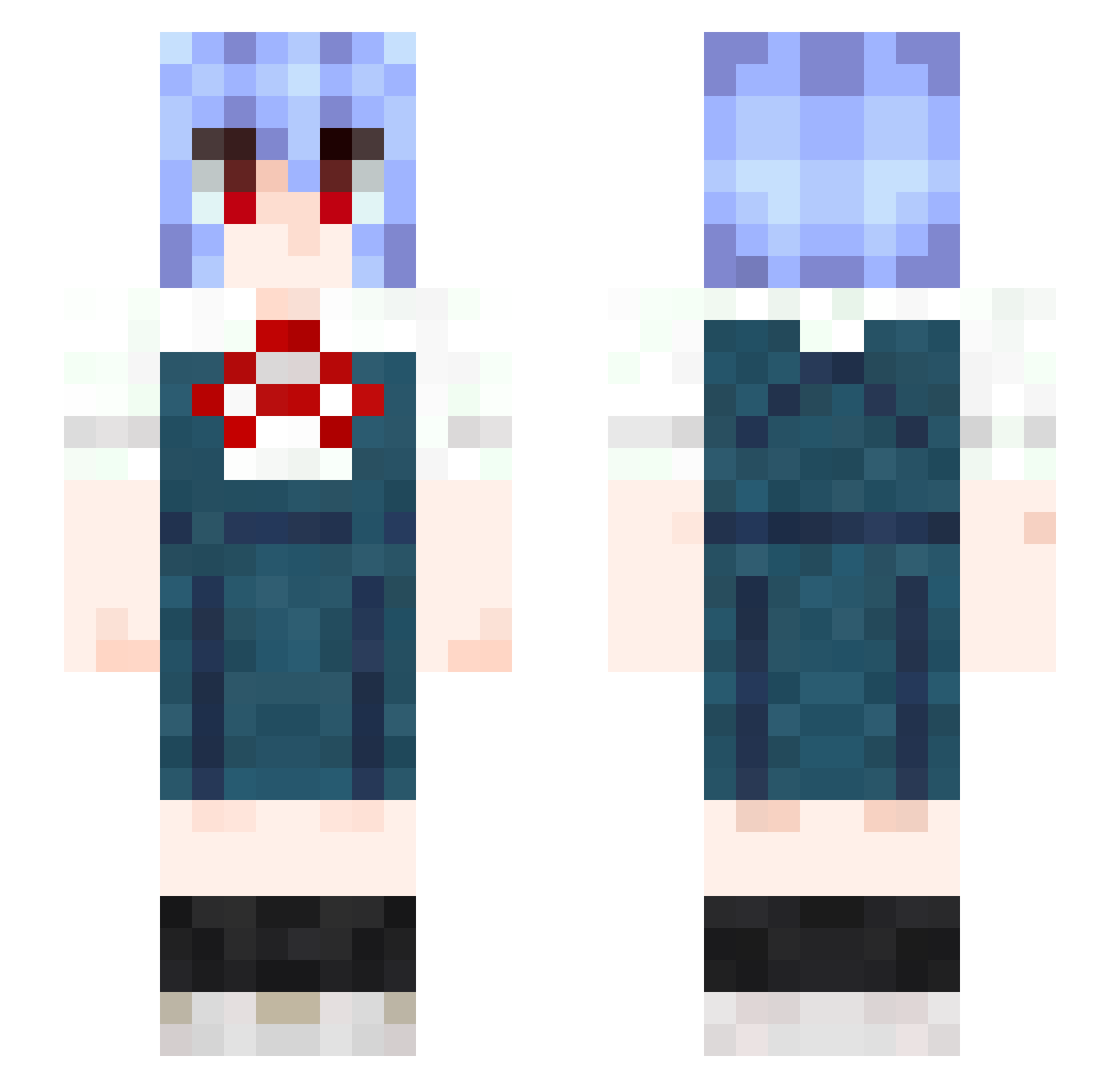 Niramie Minecraft skin, front and back view