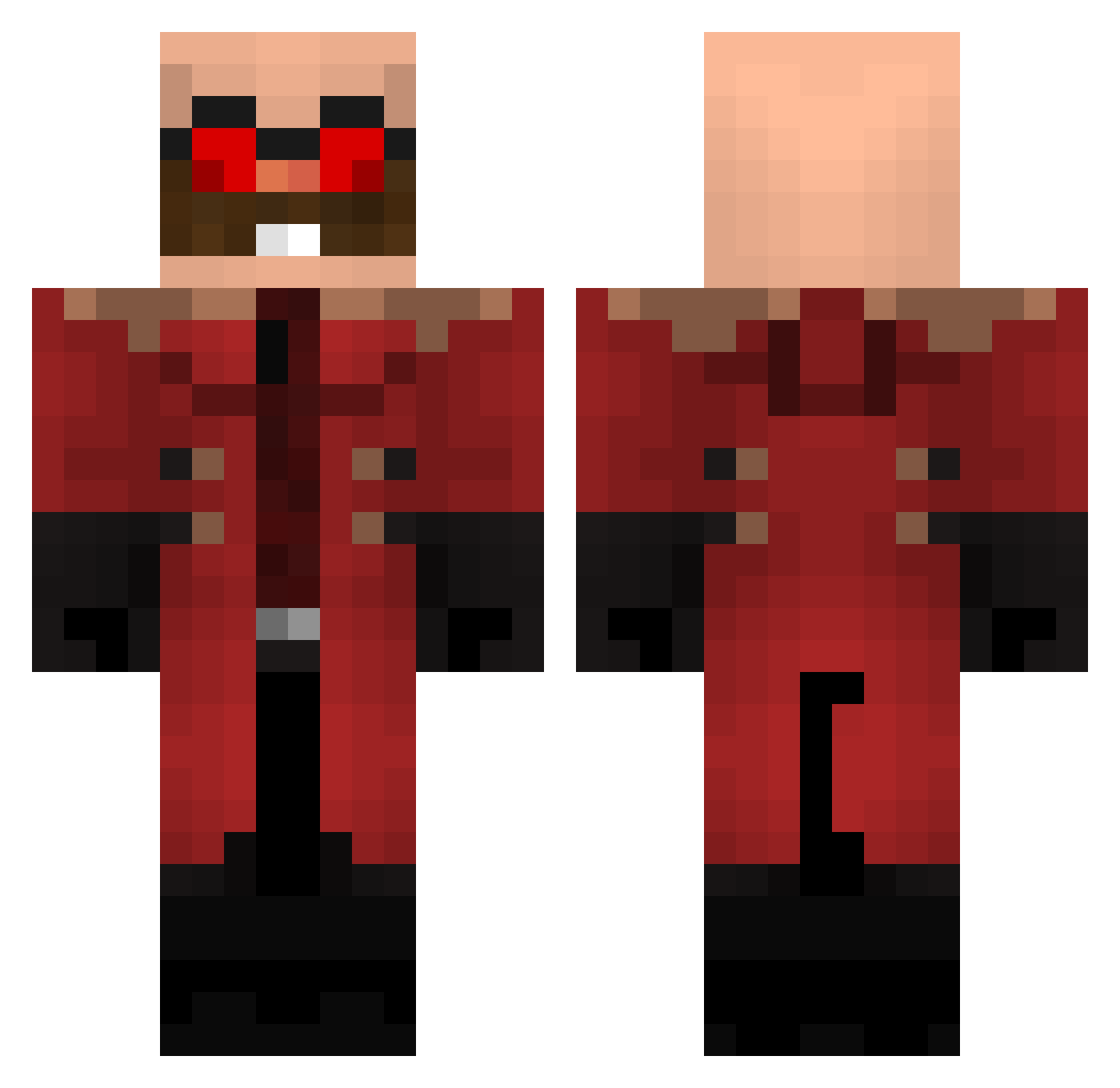 Speedwatermelon Minecraft skin, front and back view