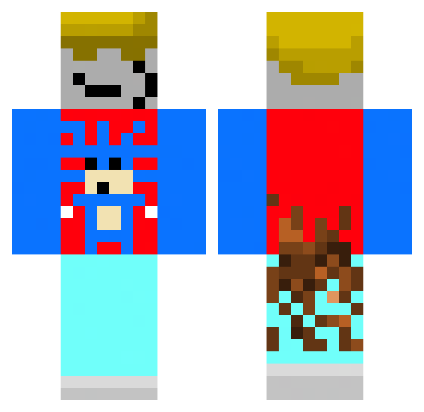 poopfartface609 Minecraft skin, front and back view