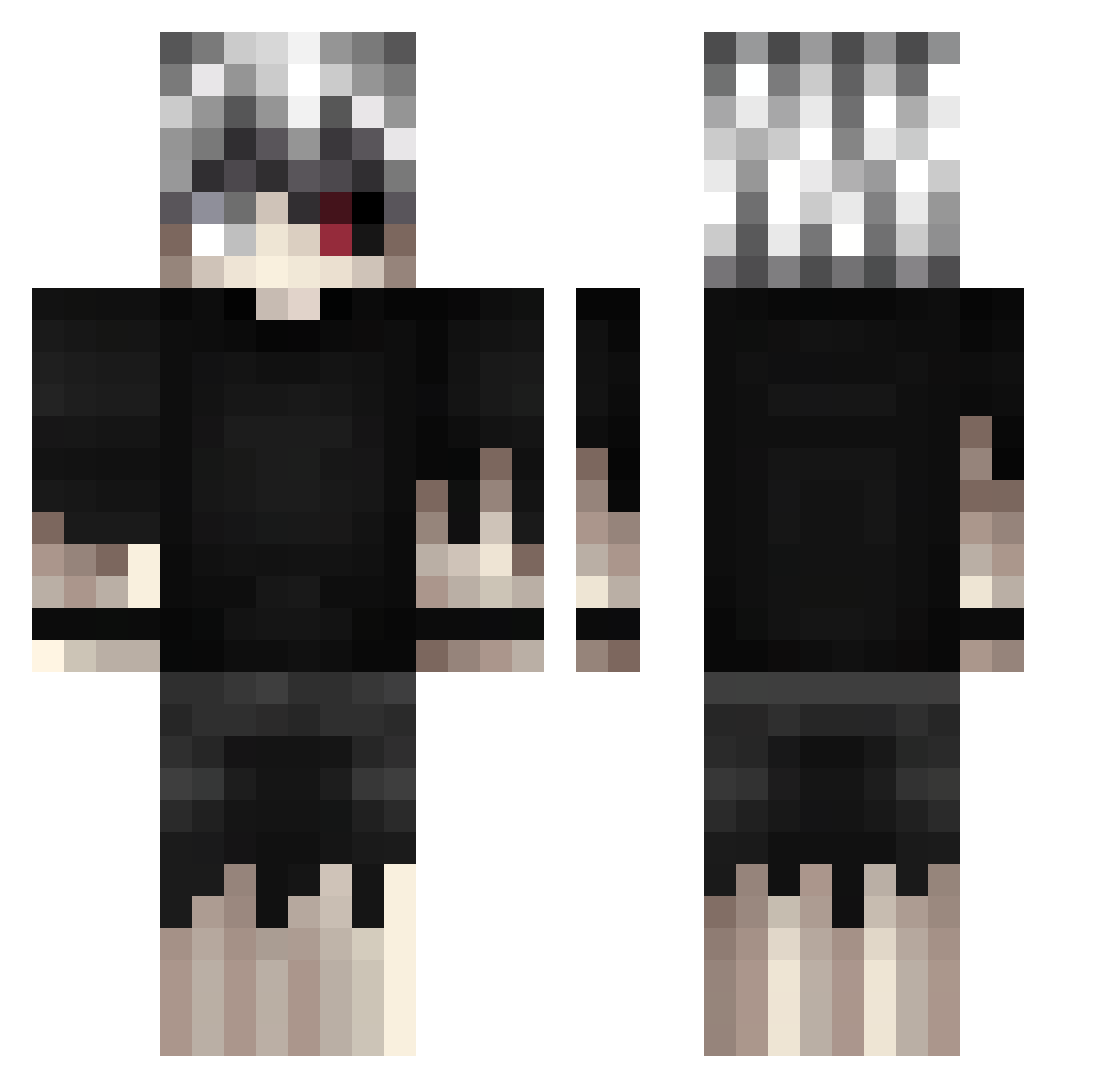 Zurveee Minecraft skin, front and back view