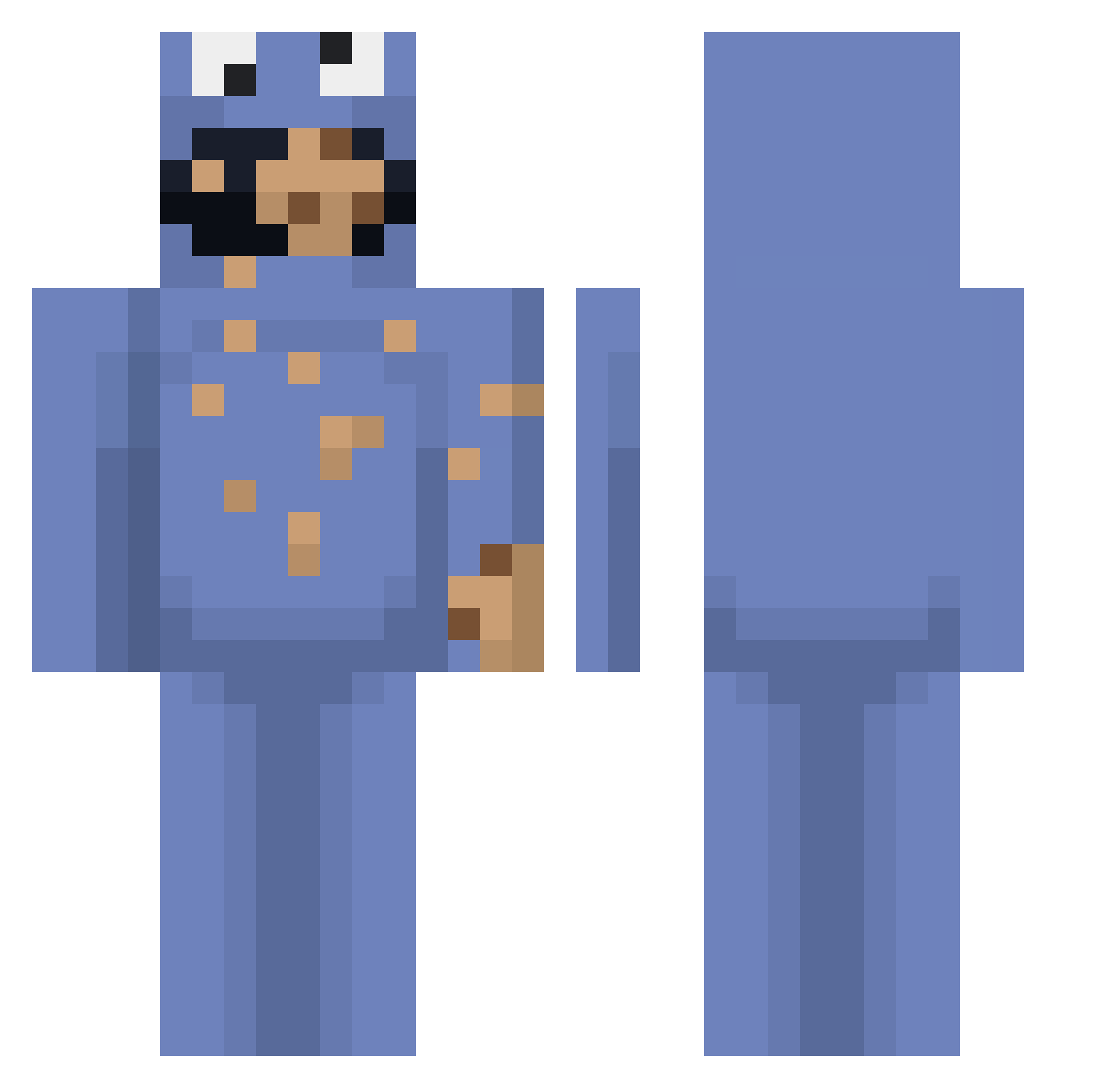 MoistBacon Minecraft skin, front and back view