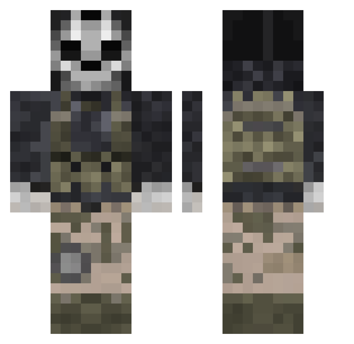 Rexxiv Minecraft skin, front and back view