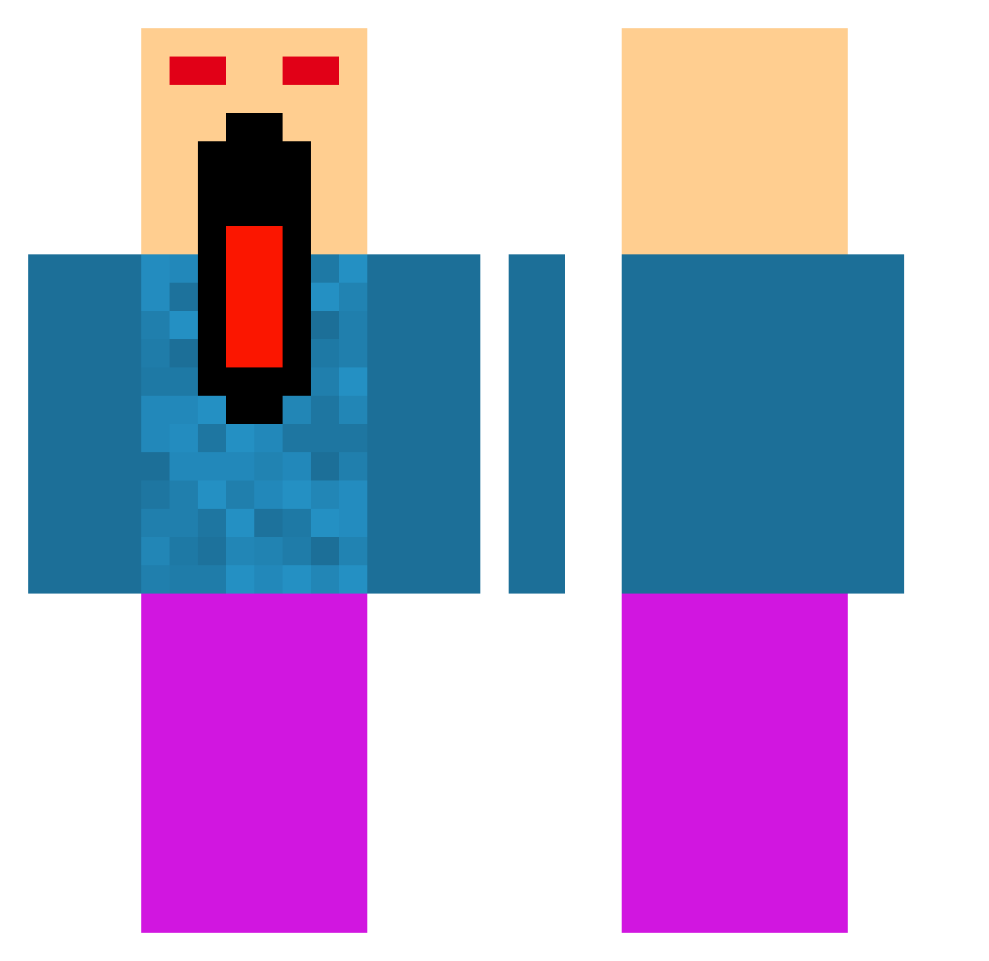 Tablap Minecraft skin, front and back view