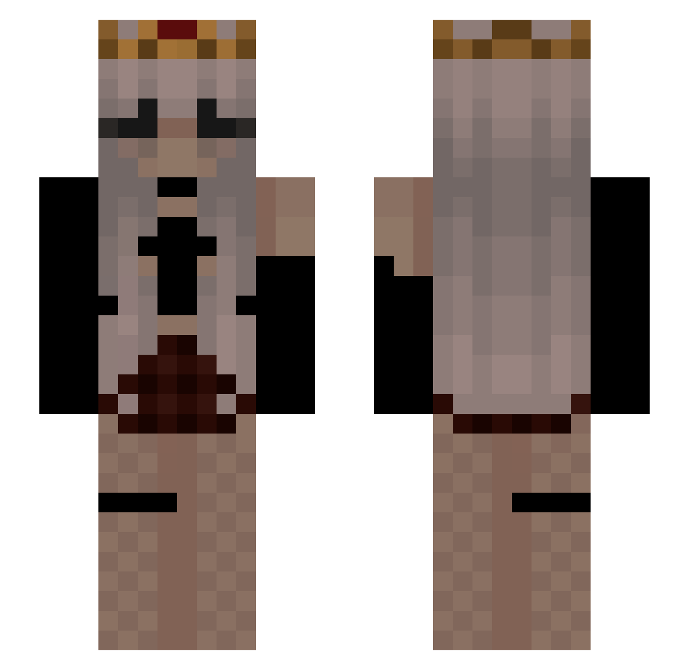 Soramybeloved Minecraft skin, front and back view