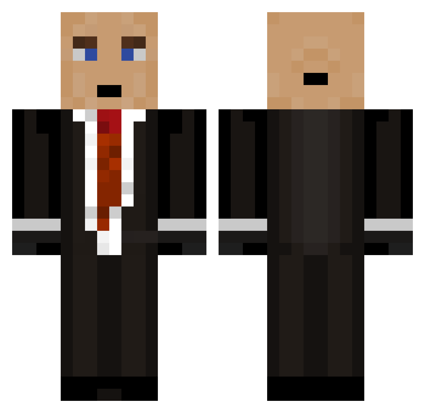 attacker Minecraft skin, front and back view