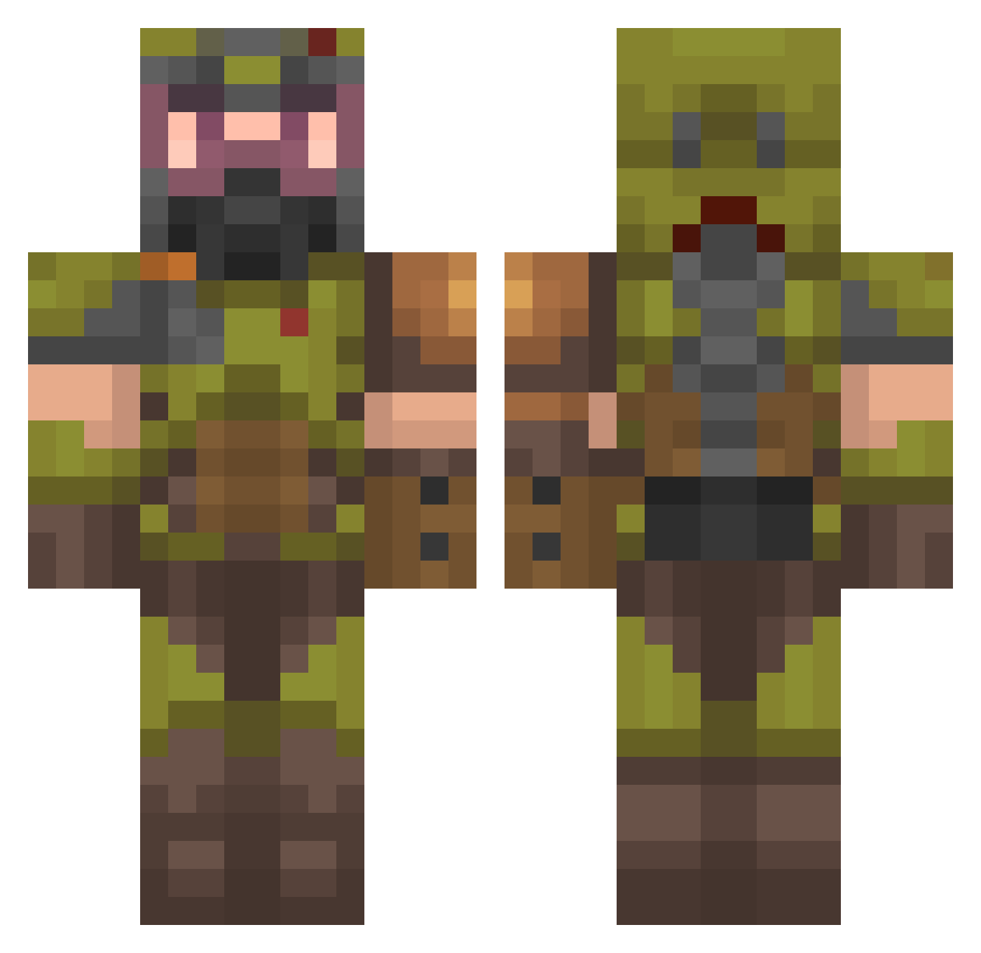 PapySpy Minecraft skin, front and back view