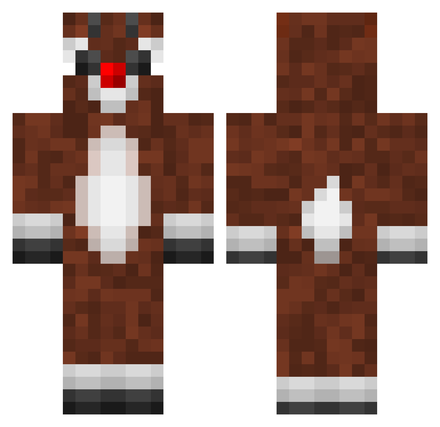 LyLizard Minecraft skin, front and back view
