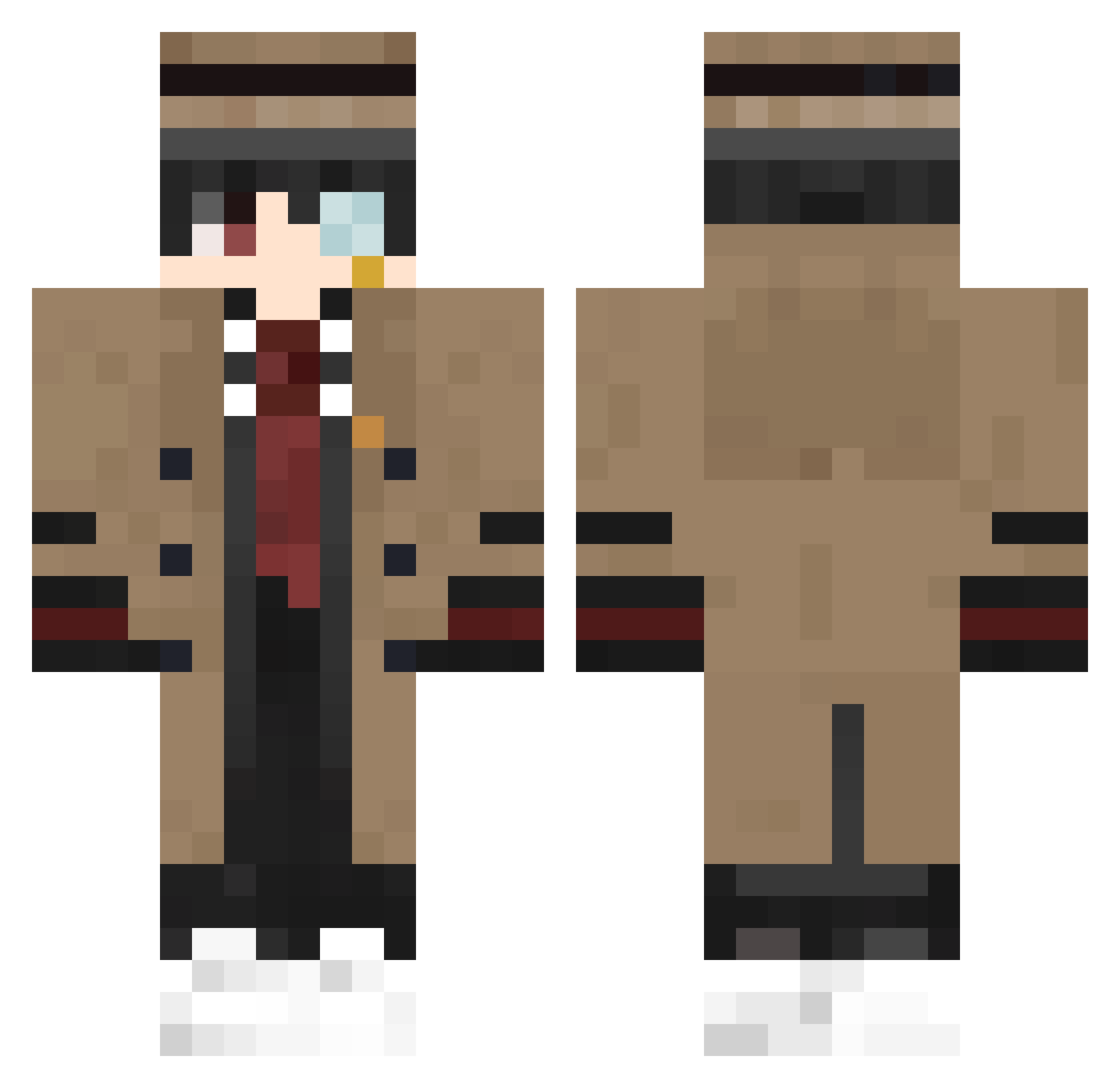 Chevalier79 Minecraft skin, front and back view