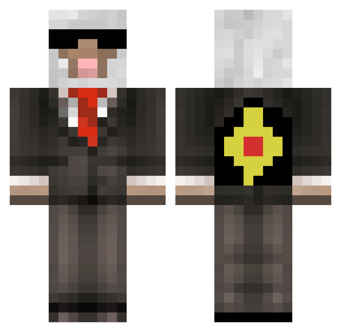 ZyKyZ Minecraft skin, front and back view