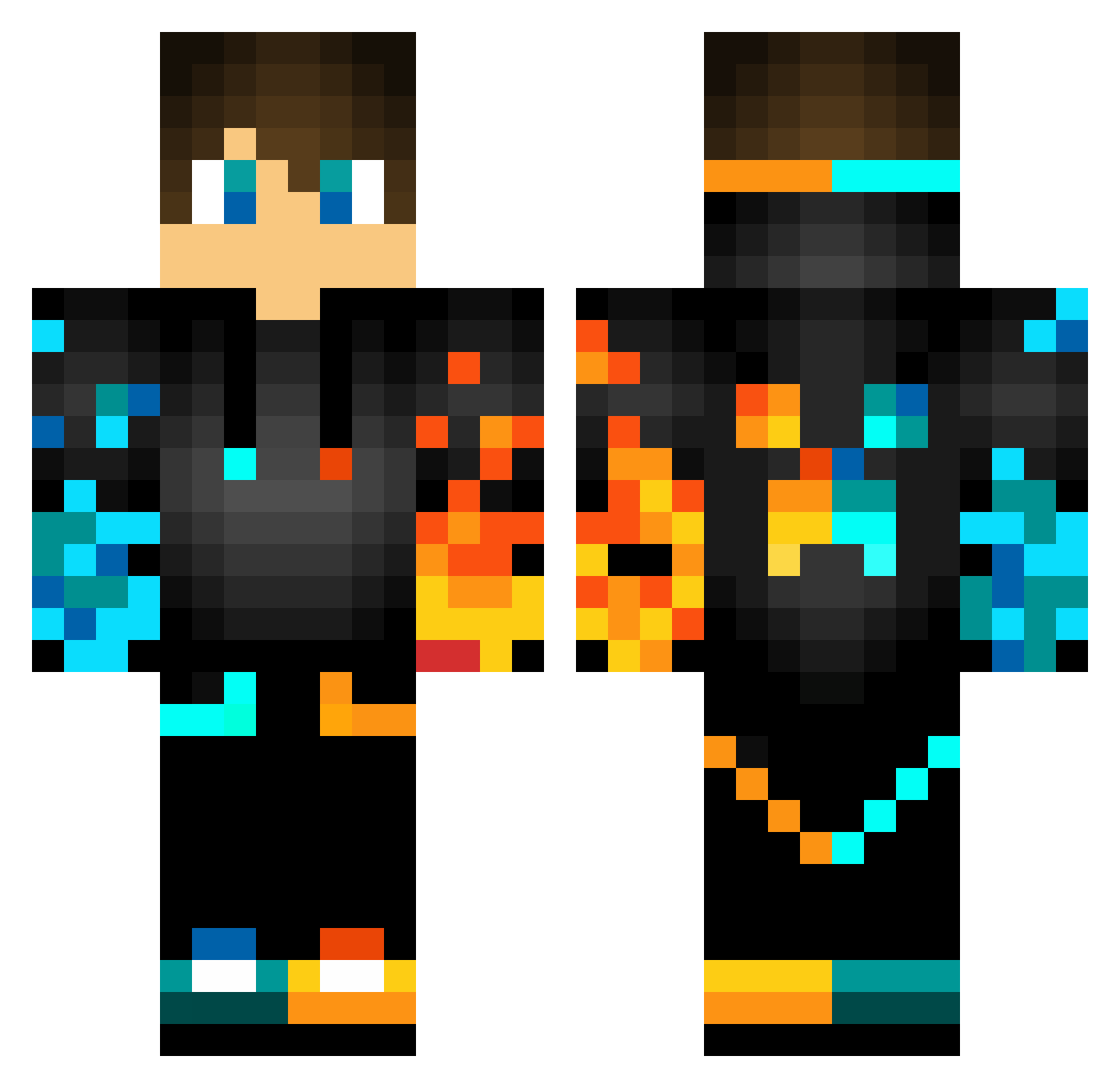 PFeco0406 Minecraft skin, front and back view