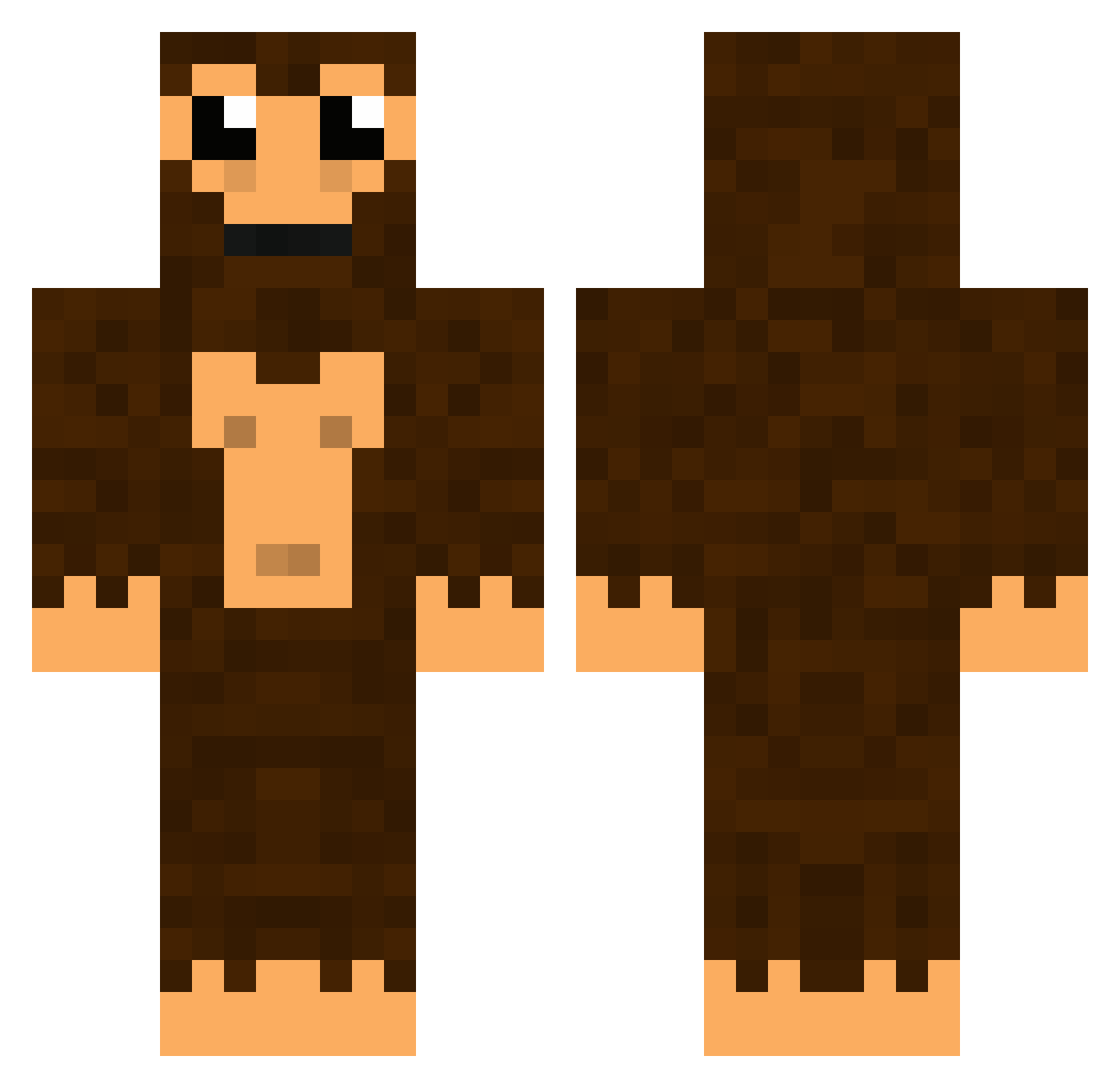 Indicted Minecraft skin, front and back view