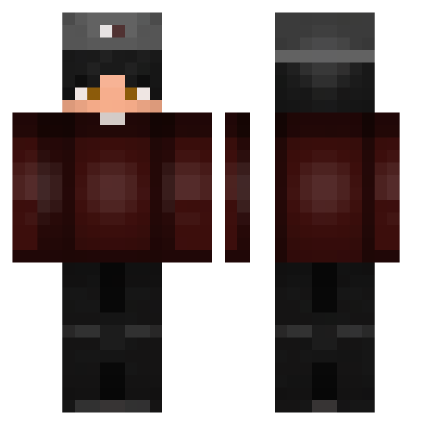 shoqze Minecraft skin, front and back view