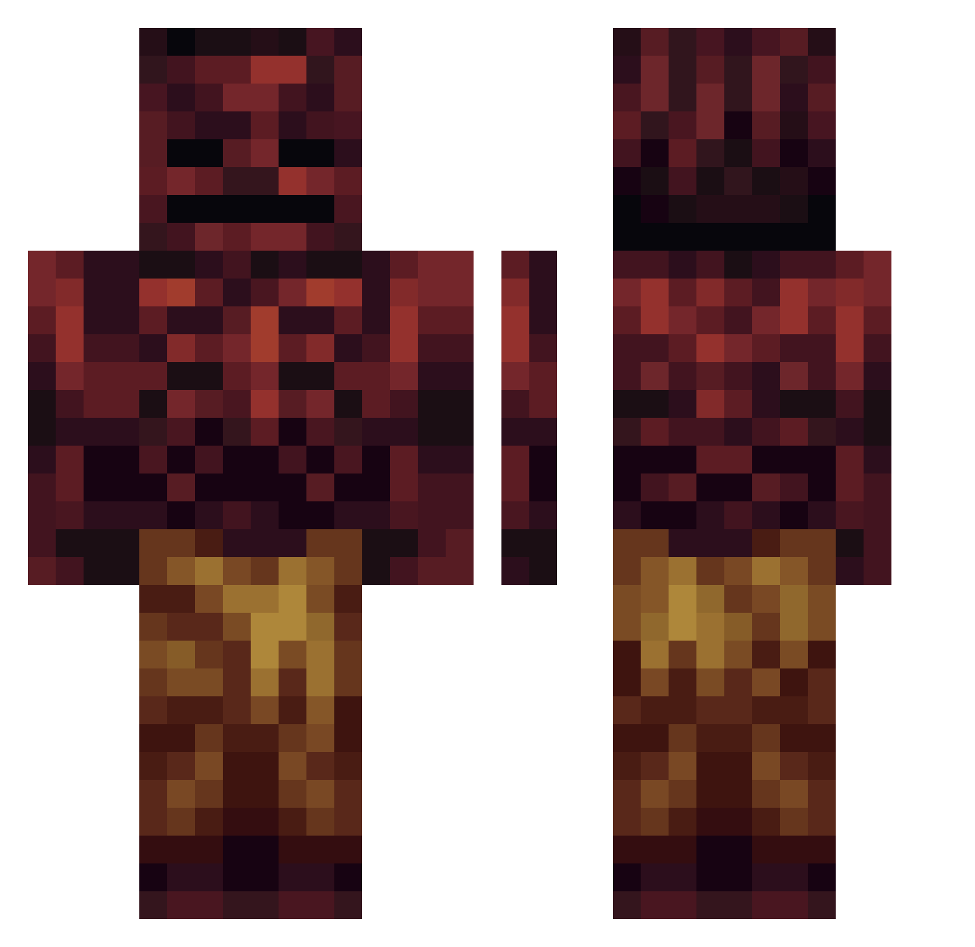 Macius1337 Minecraft skin, front and back view