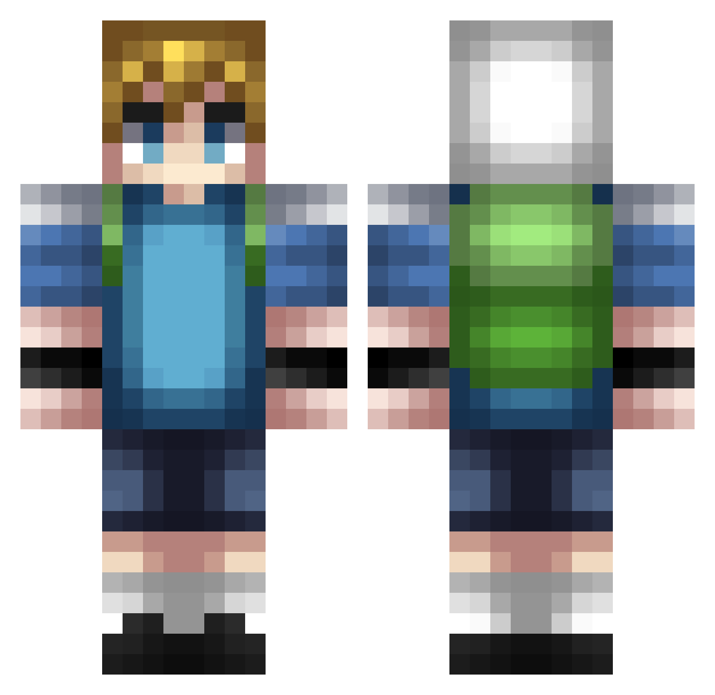 Potalindo03 Minecraft skin, front and back view