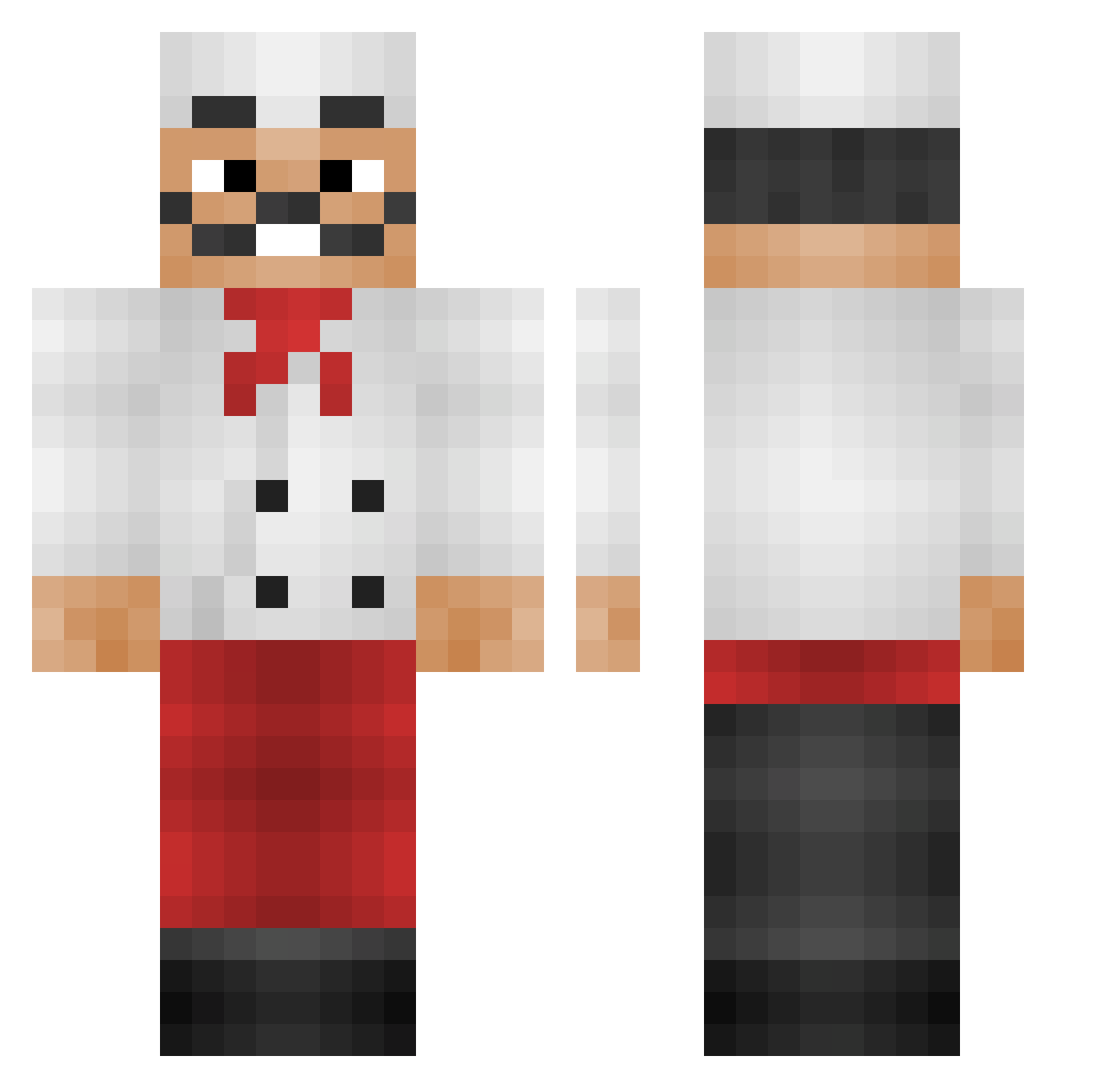 Kiandres Minecraft skin, front and back view
