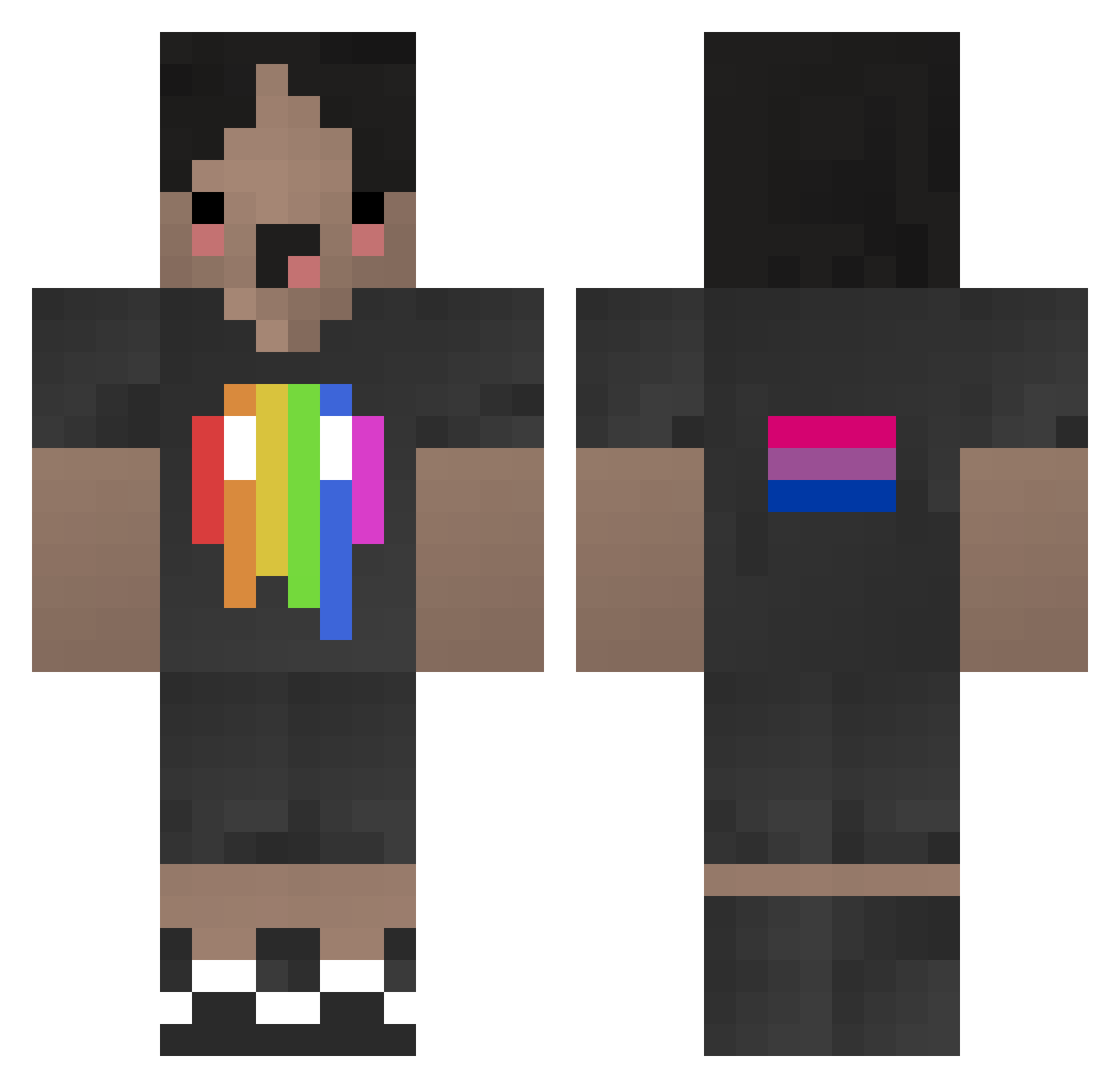 L2an_yt3366 Minecraft skin, front and back view