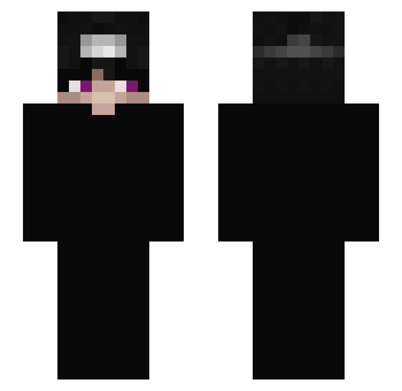 n0ahfv Minecraft skin, front and back view