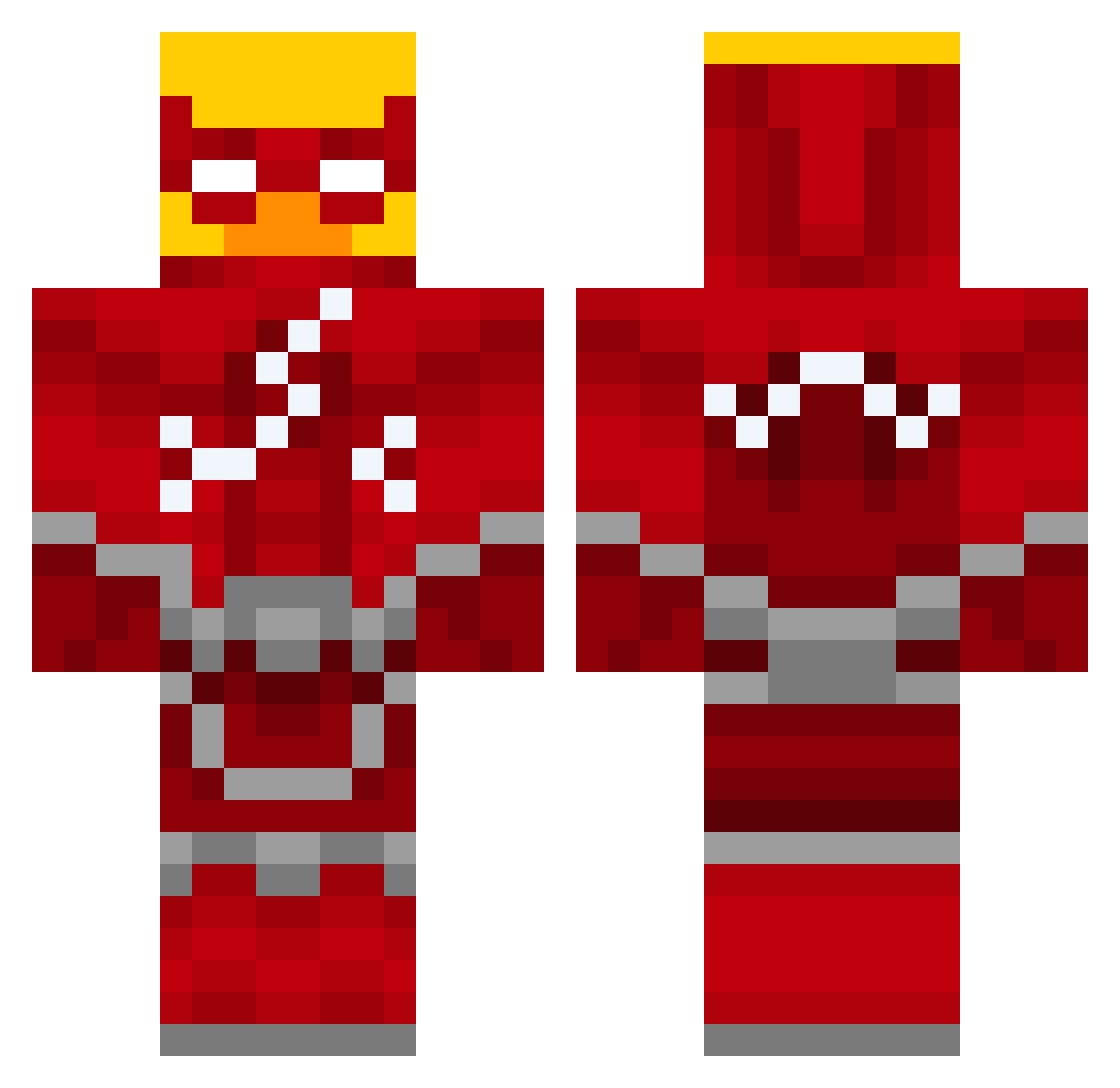 WaffIesz Minecraft skin, front and back view