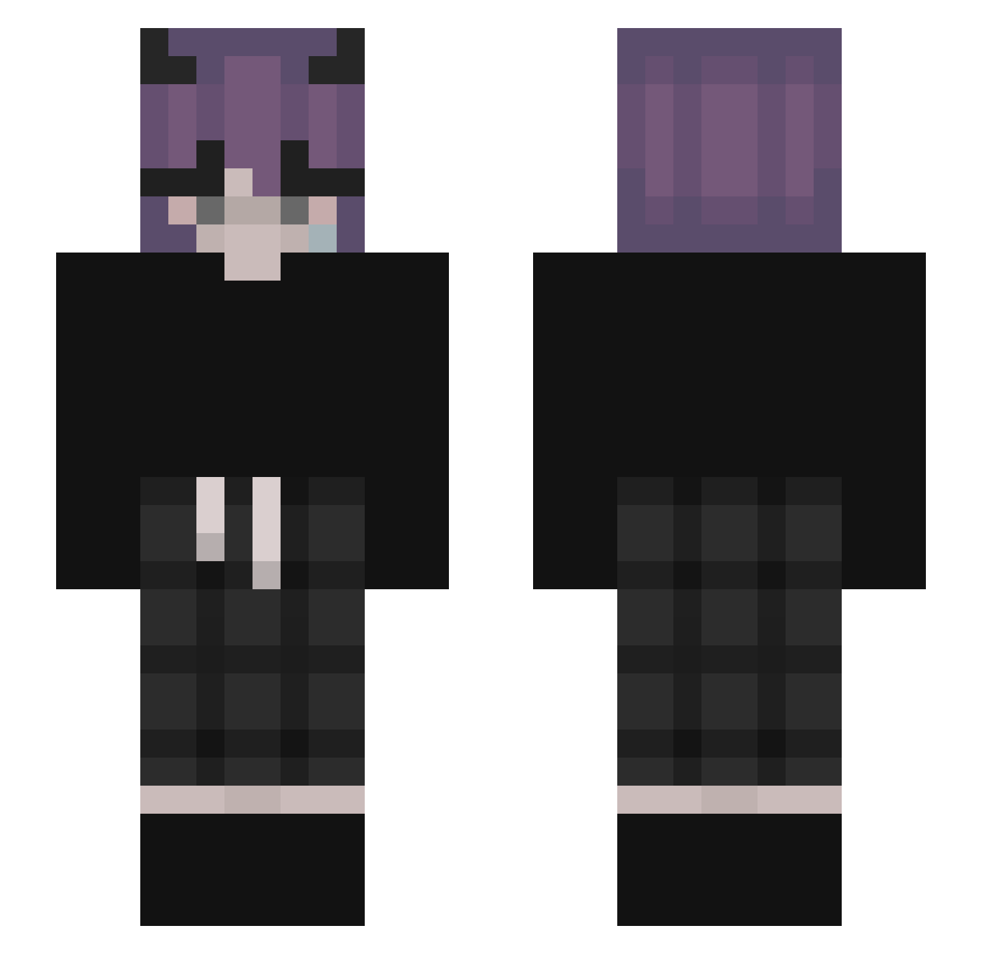 ViuvaNegra_ Minecraft skin, front and back view