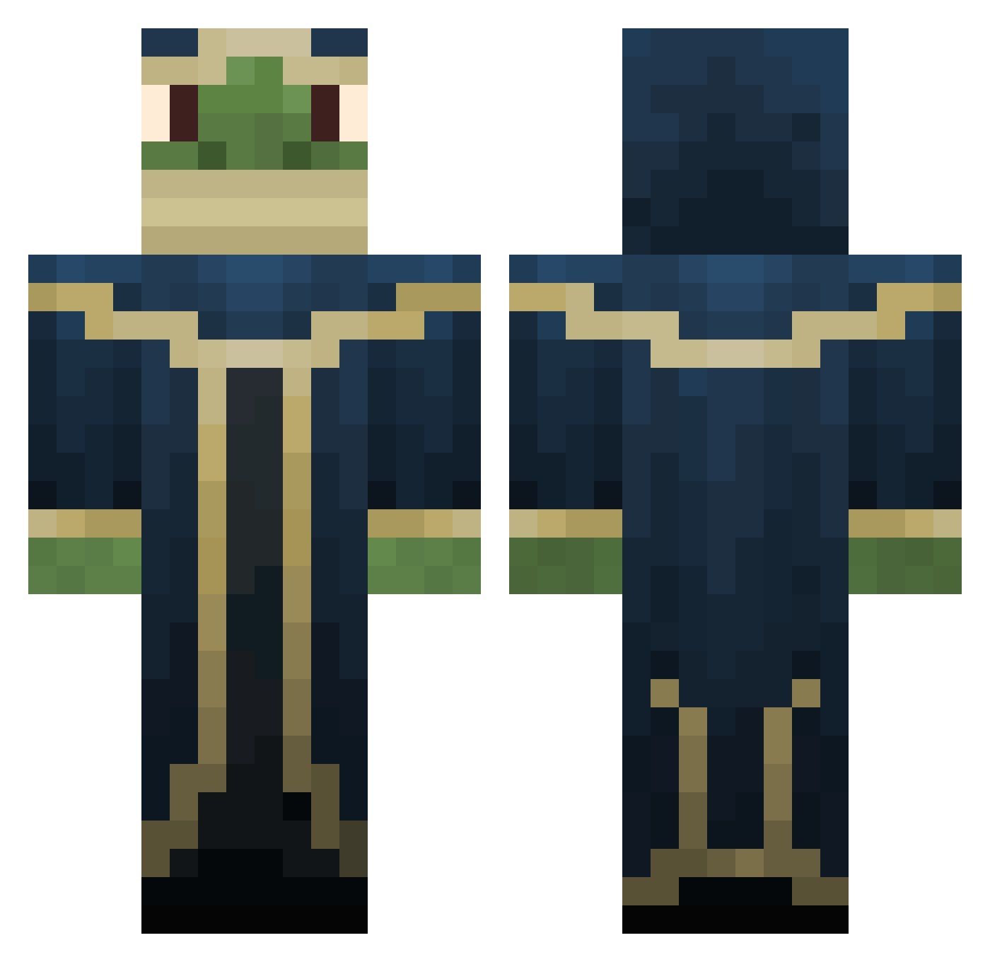 Unlasher Minecraft skin, front and back view