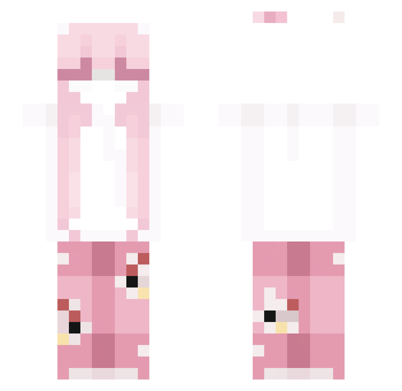 K1rikirikiri Minecraft skin, front and back view