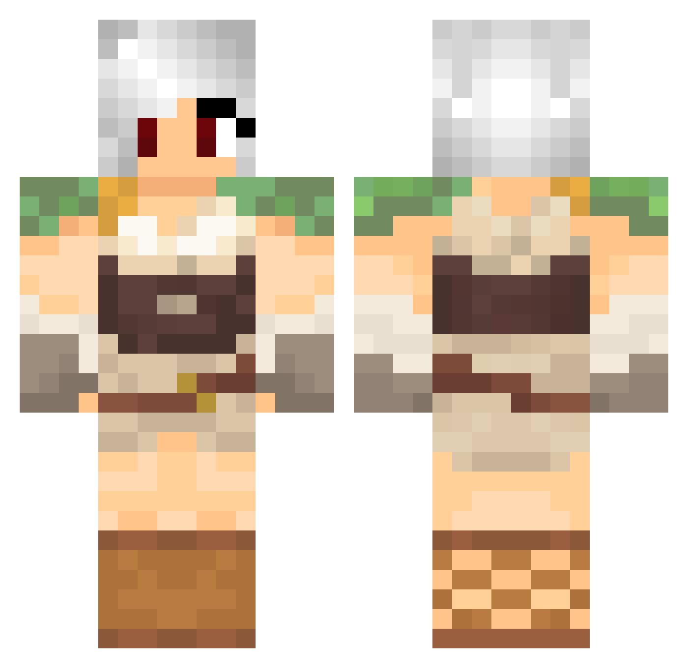 WanderingExile Minecraft skin, front and back view
