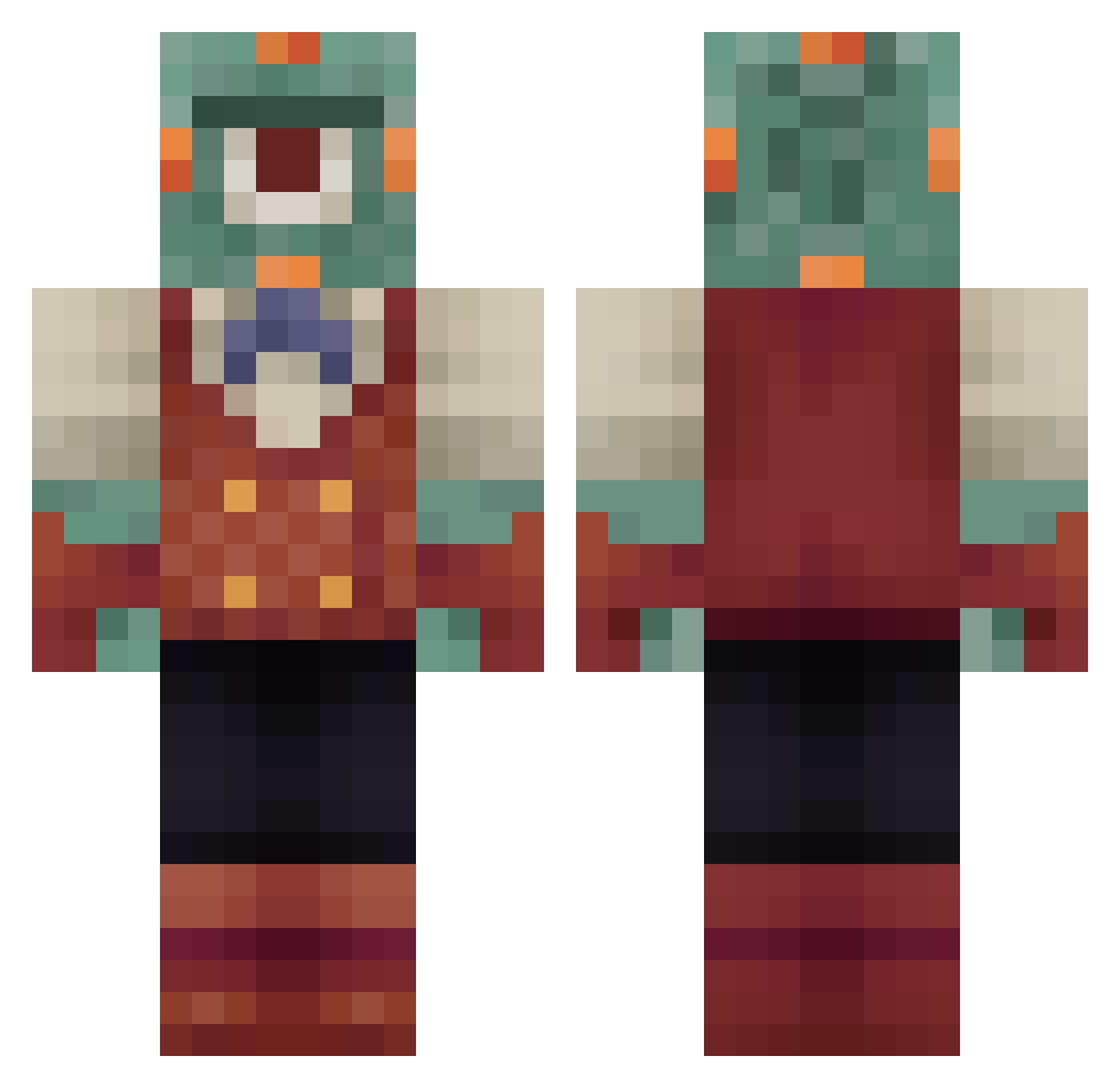 zNotHyper Minecraft skin, front and back view