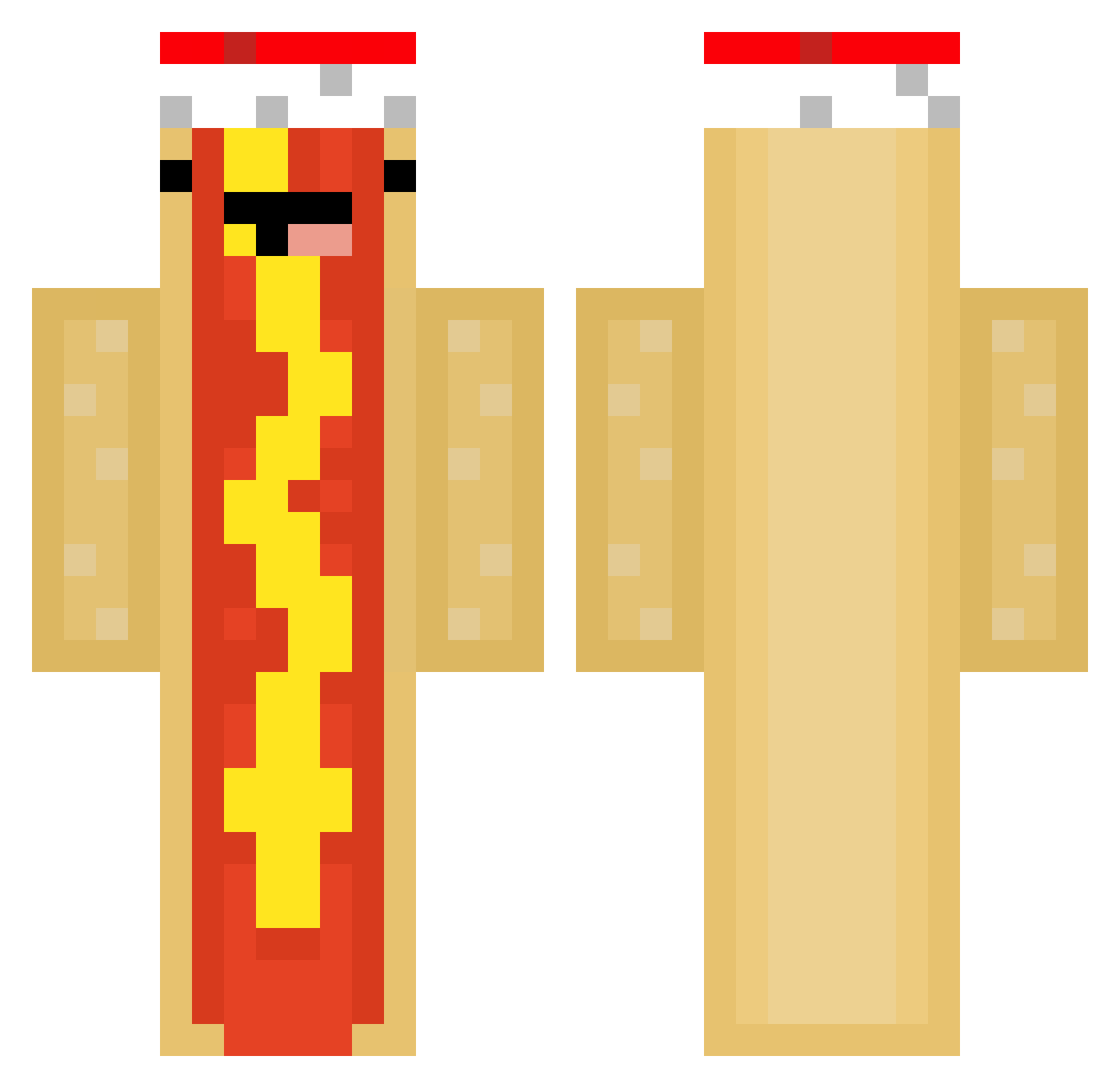 Tazzmaani Minecraft skin, front and back view