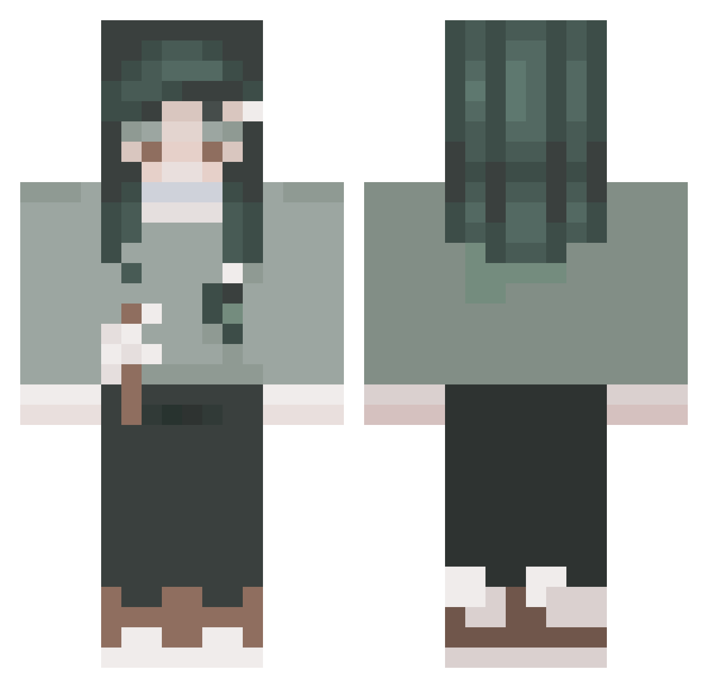 Hexamethylinda Minecraft skin, front and back view