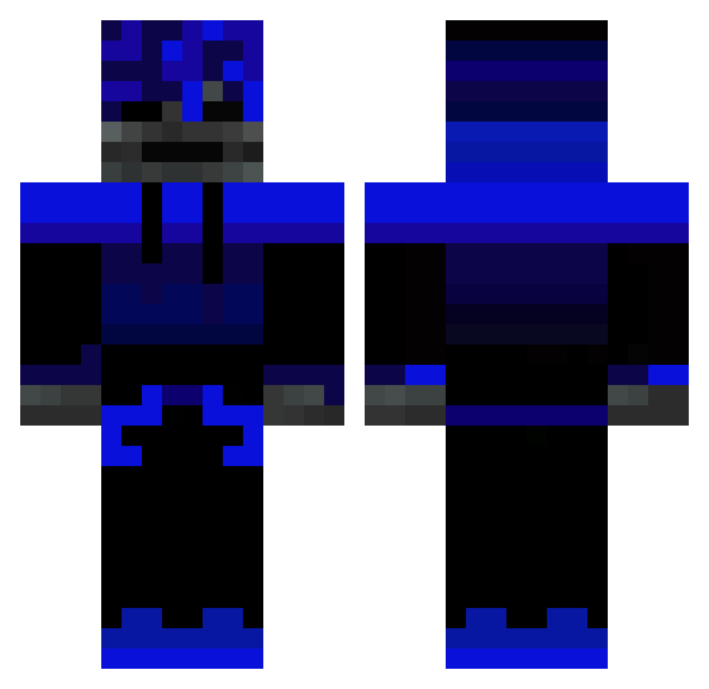 Witherjai Minecraft skin, front and back view